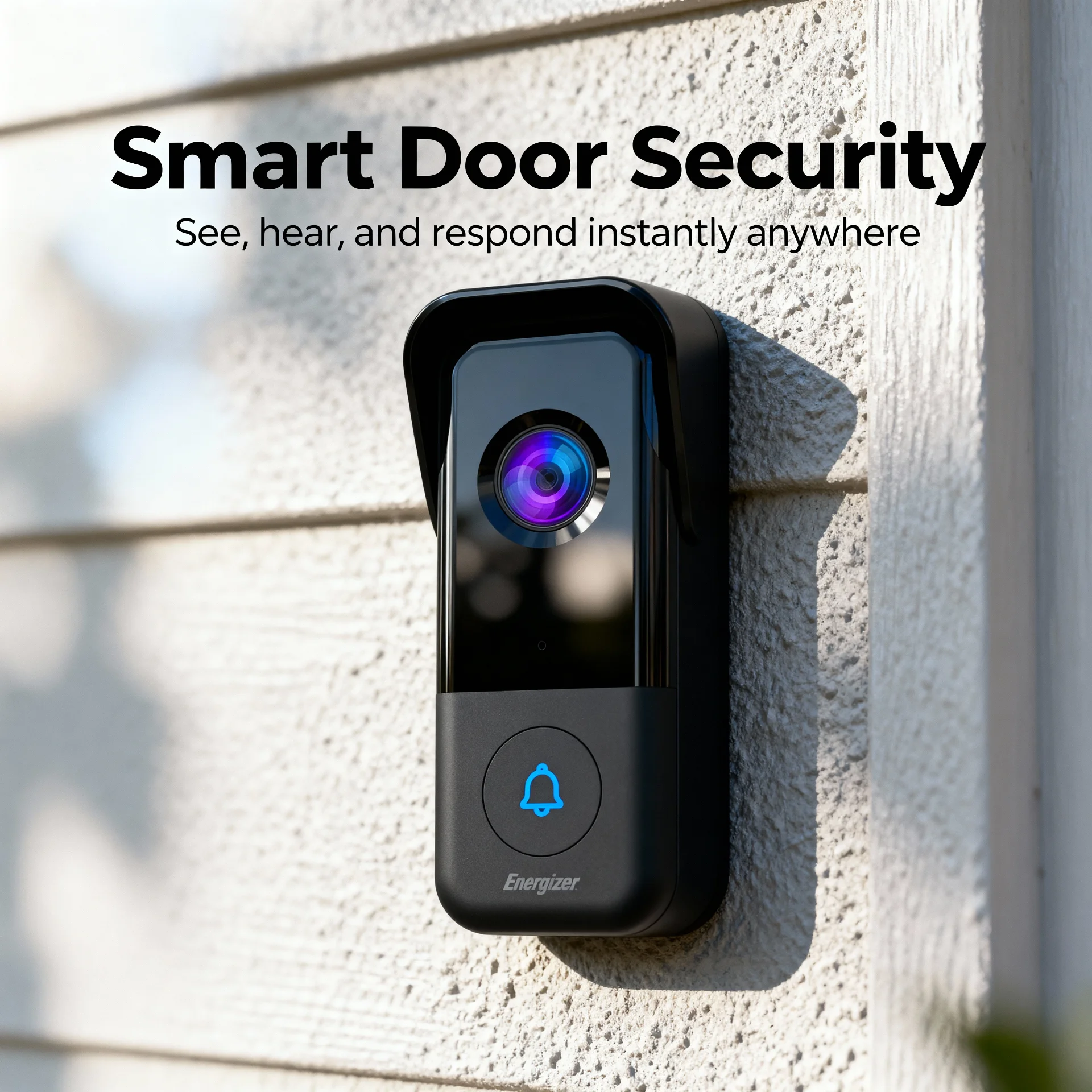Energizer Connect Smart 5GHz Wi-Fi 2K QHD Wired Video Doorbell with True Color Night Vision and Wireless Chime in Black - Scene 5