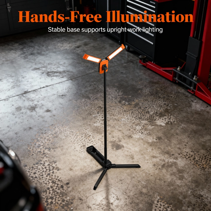 2,000Lm Collapsible Tripod Work Light with Battery Bank Function - Scene 4