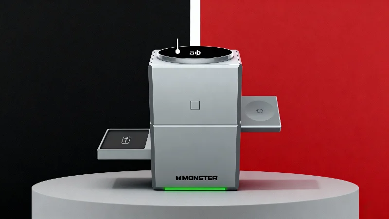 Monster Monster 3-in-1 Motorized Wireless Charger for iPhone, Apple Watch & AirPods - Magnetic, Rotating, Fast Charging Station