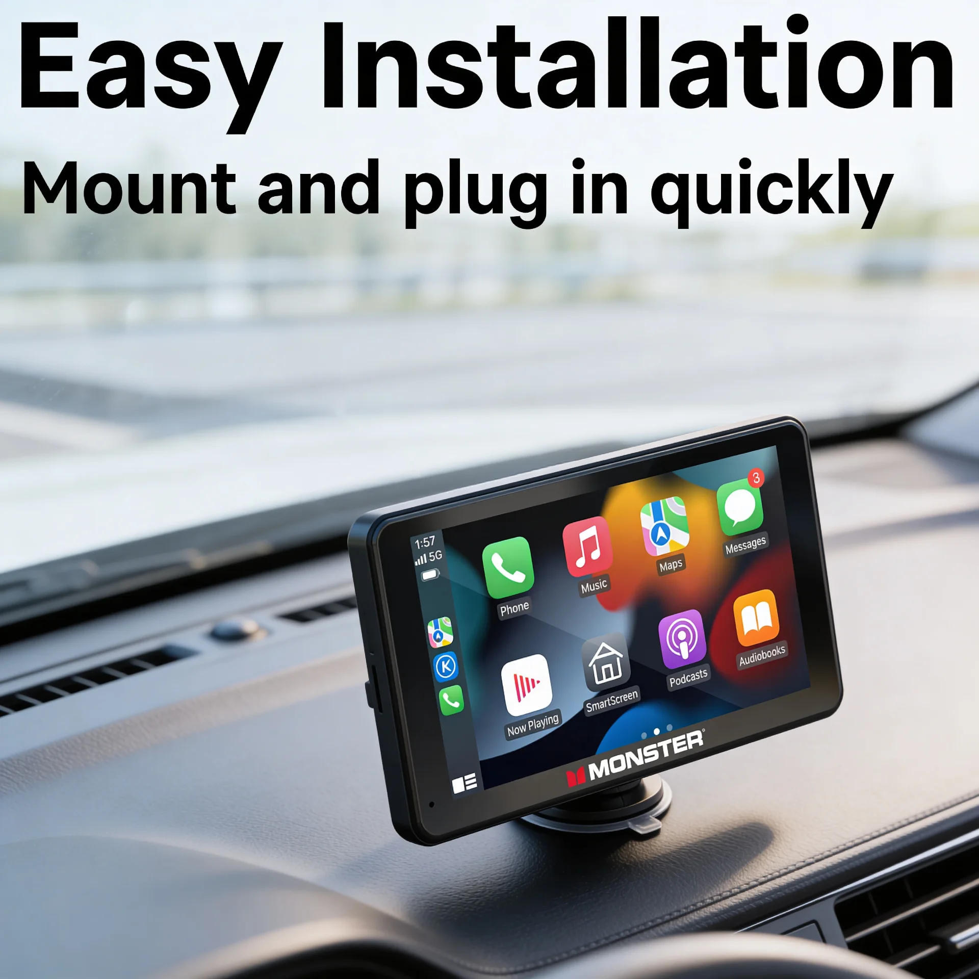 7" Wireless Carplay Screen with Bluetooth Apple Car Play & Android Auto - Scene 6