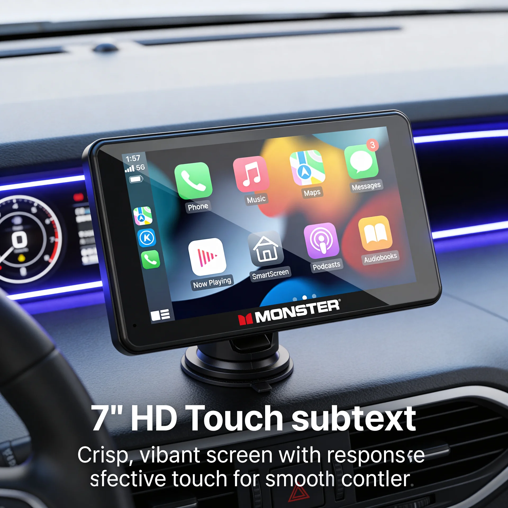 7" Wireless Carplay Screen with Bluetooth Apple Car Play & Android Auto - Scene 7