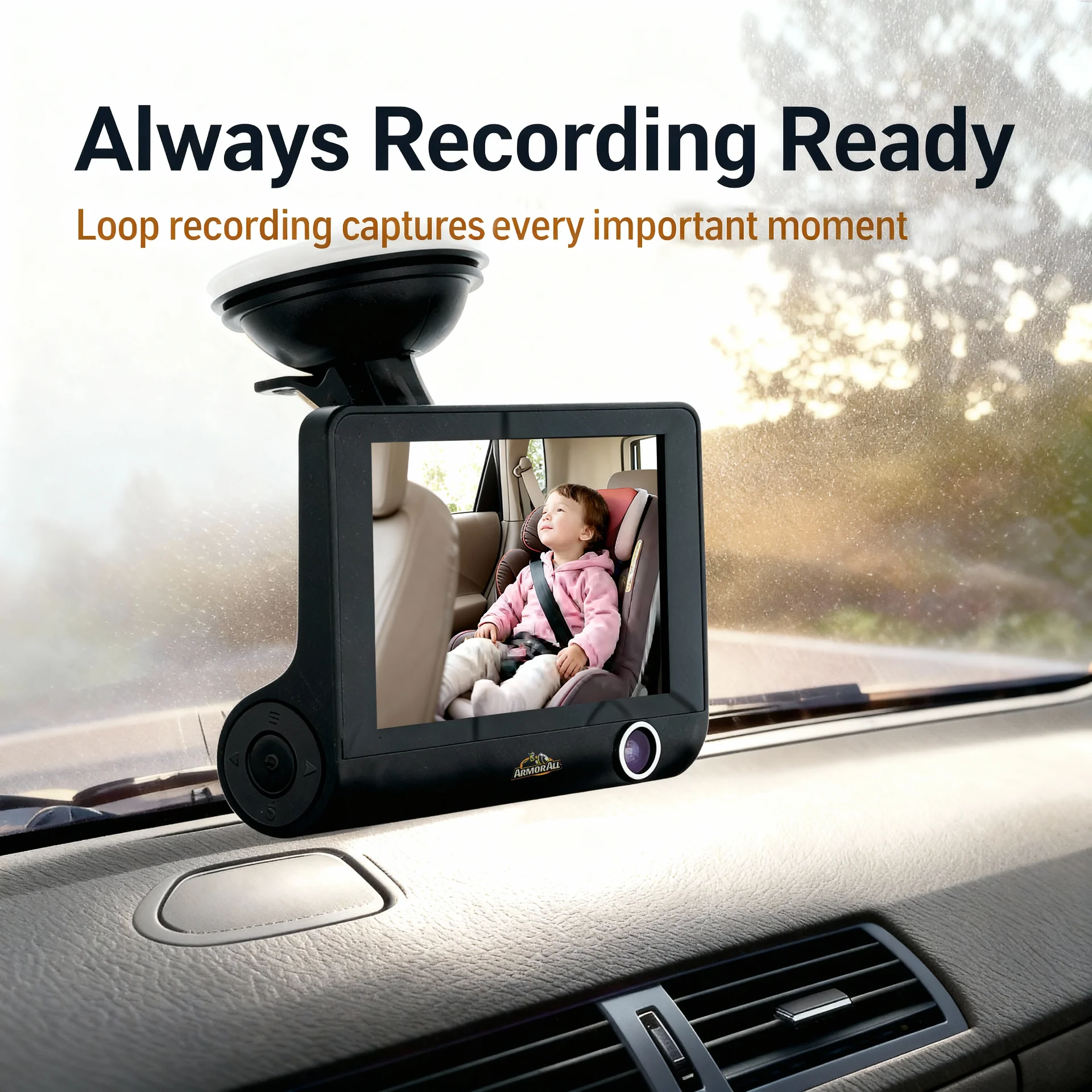 Universal 4-inch LCD 1080P HD Dual-Lens Dash Camera, G-sensor Detects Motion - Scene 4