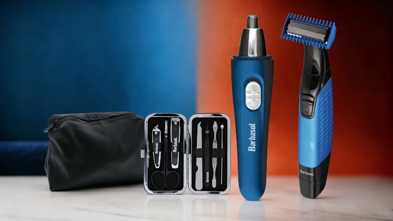 Barbasol Barbasol Men's 16-Piece Grooming Kit – Full Body Hair Trimmer, Ear & Nose Detailer, Stainless Steel Nail Clipper Set & Bonus Travel Bag