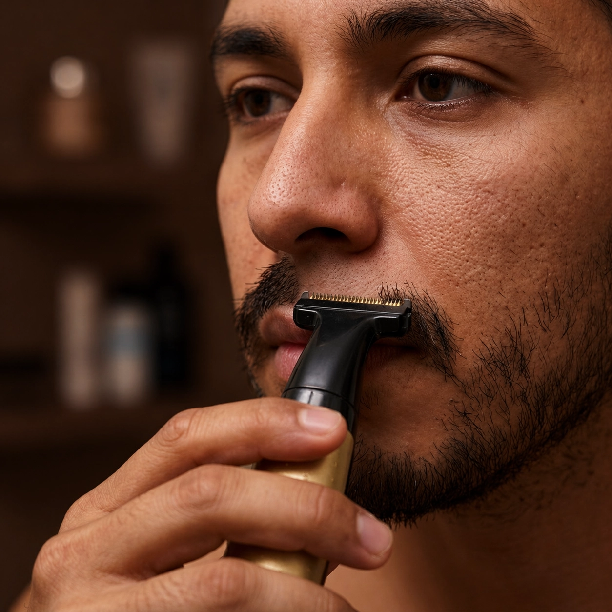 Mens Wet/Dry Battery-Powered Single Blade Face & Body Shaver with 5 Guide Combs - Scene 5