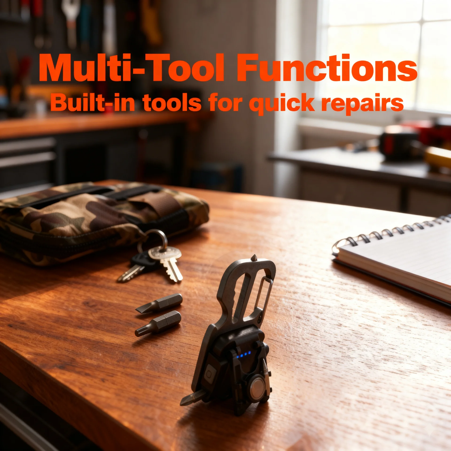 Magnetic Multi-Tool 500 Lumen COB Clip-on Utility Light, Screwdriver, Bottle opener, Wrench and Window Breaker - Scene 4