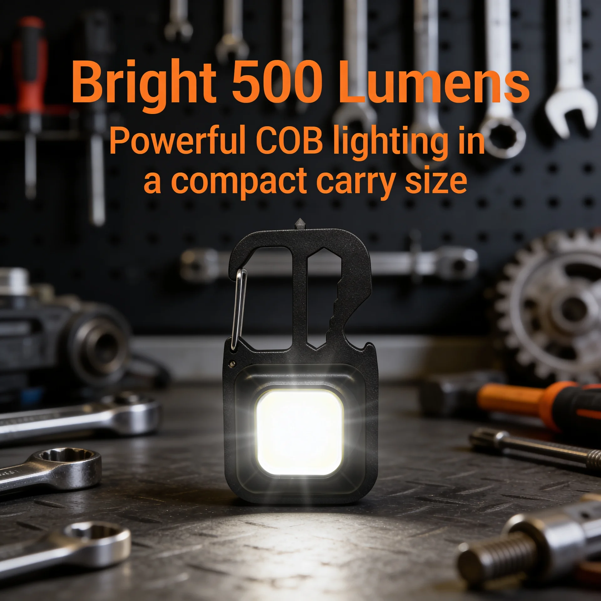 Magnetic Multi-Tool 500 Lumen COB Clip-on Utility Light, Screwdriver, Bottle opener, Wrench and Window Breaker - View 6