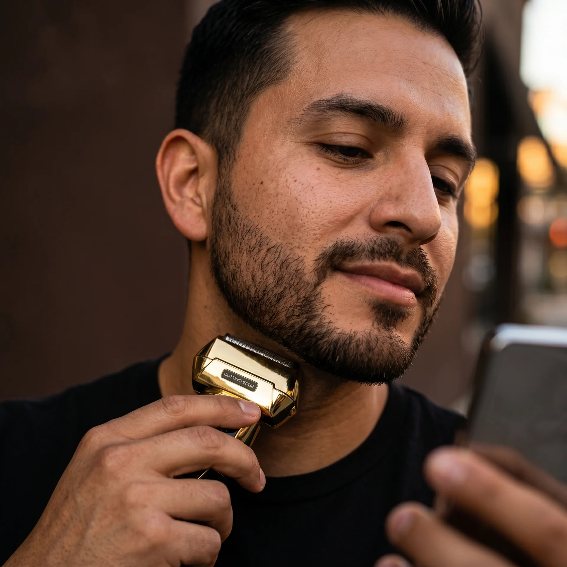Professional 3-Piece Interchangeable Rechargeable Battery Hair Cutting Kit with LED Display, Rechargeable Lithium Power – Clipper, Trimmer; Foil Shaver, Gold/Black hero video