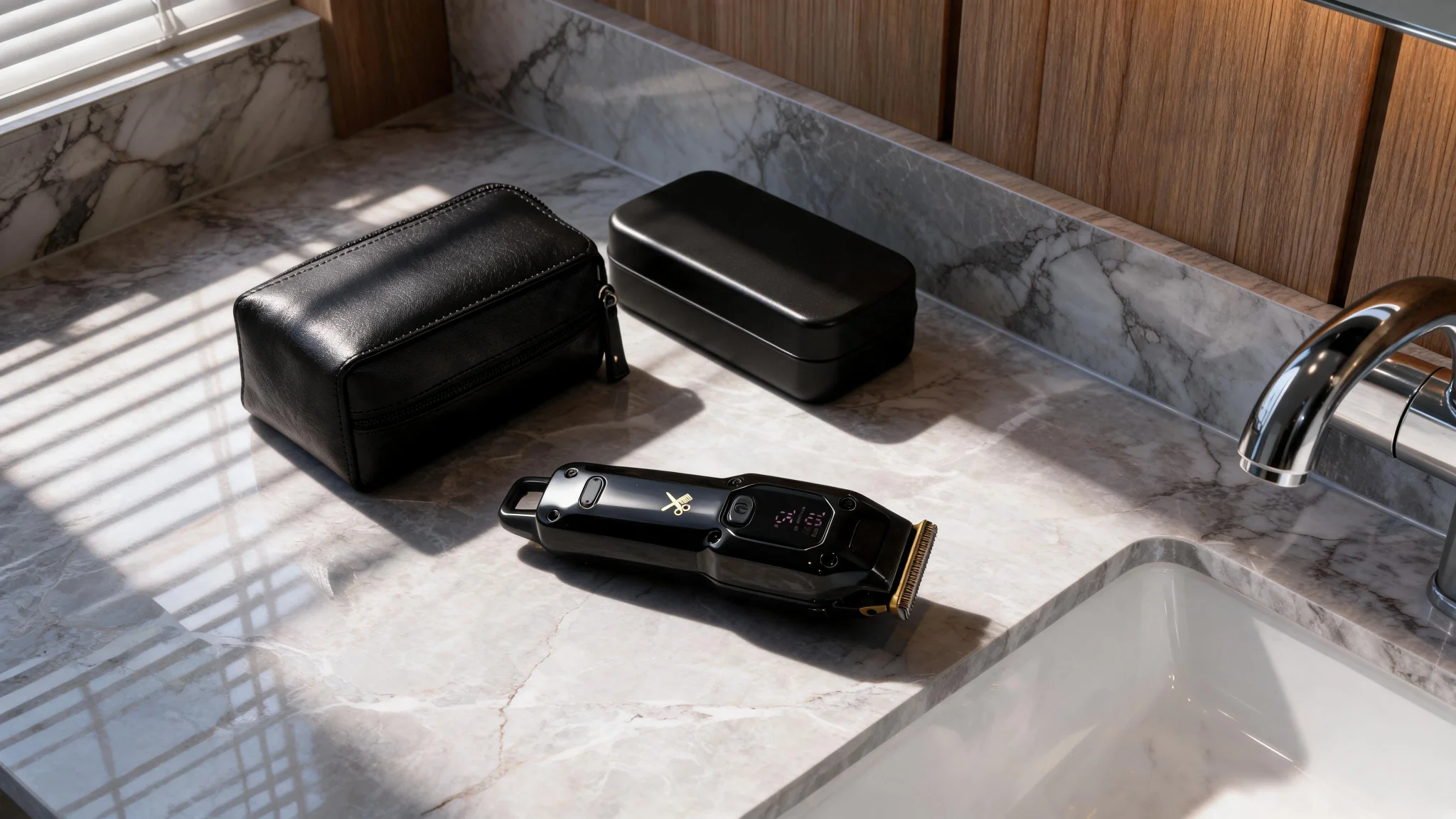 Rechargeable LCD T-Blade Electric Shaver for Men, Hair & Beard Grooming Kit - Scene 4