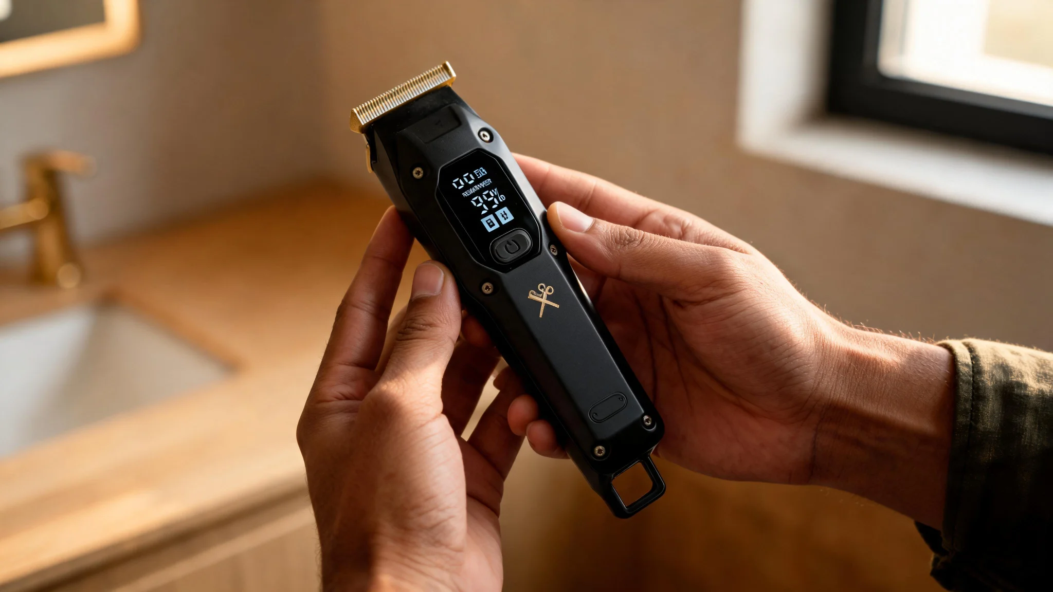 Rechargeable LCD T-Blade Electric Shaver for Men, Hair & Beard Grooming Kit - Scene 5
