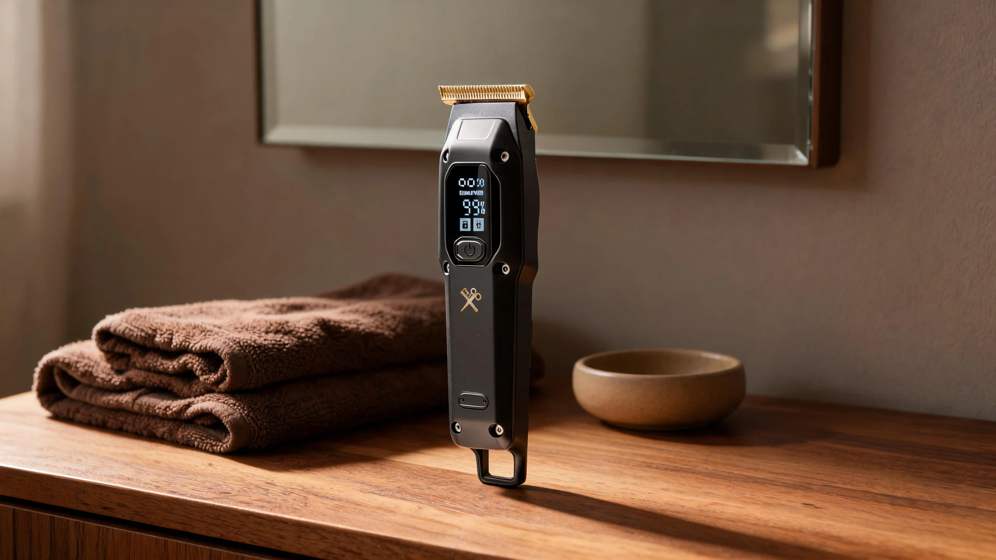 Rechargeable LCD T-Blade Electric Shaver for Men, Hair & Beard Grooming Kit - Scene 6