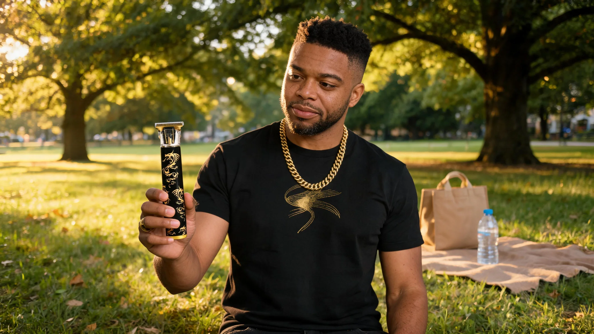 Rechargeable Professional Cordless T-Blade Hair Trimmer – Detailer with 4 Guide Combs – Ergonomic Small Body Design - Scene 9