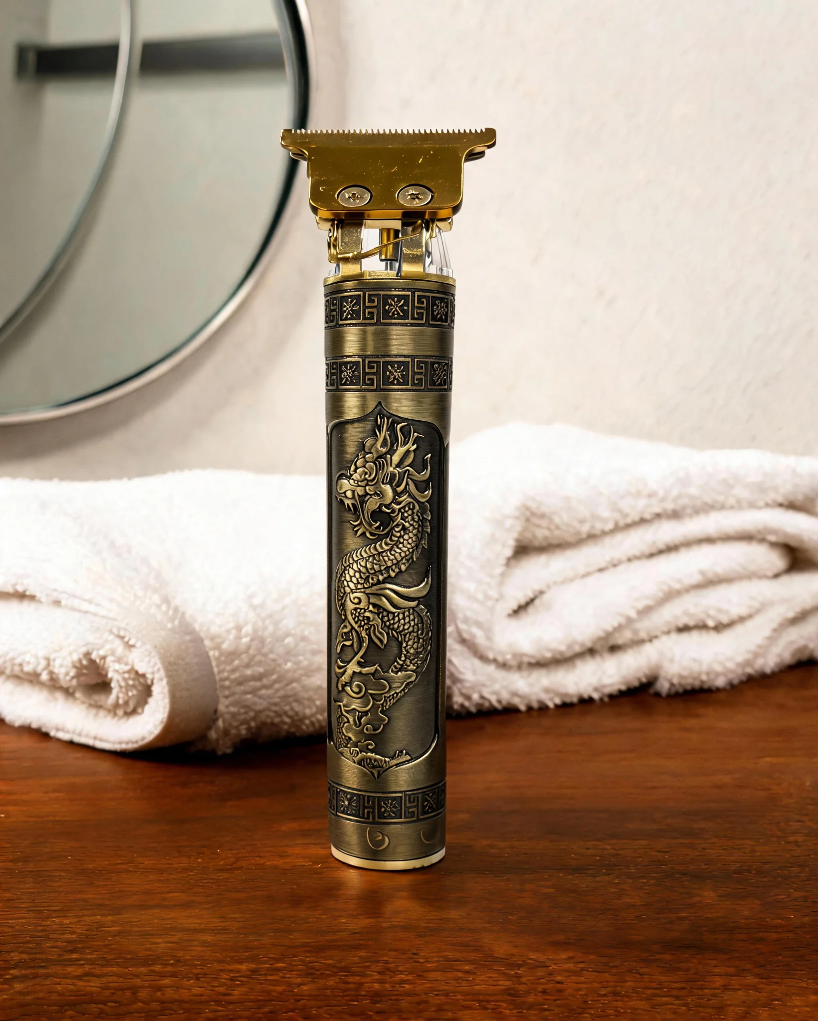 Cutting Edge Mens Dragon T-Blade Beard Trimmer with Ergonomic Handle, Zero-Gapped, 4 Guide Combs