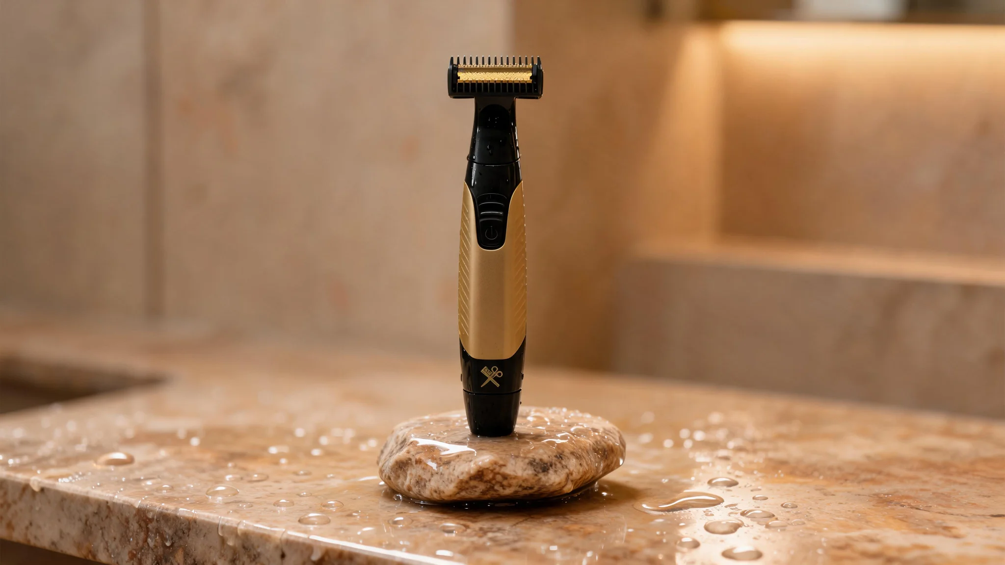 Cutting Edge Mens Wet/Dry Battery-Powered Single Blade Face & Body Shaver with 5 Guide Combs