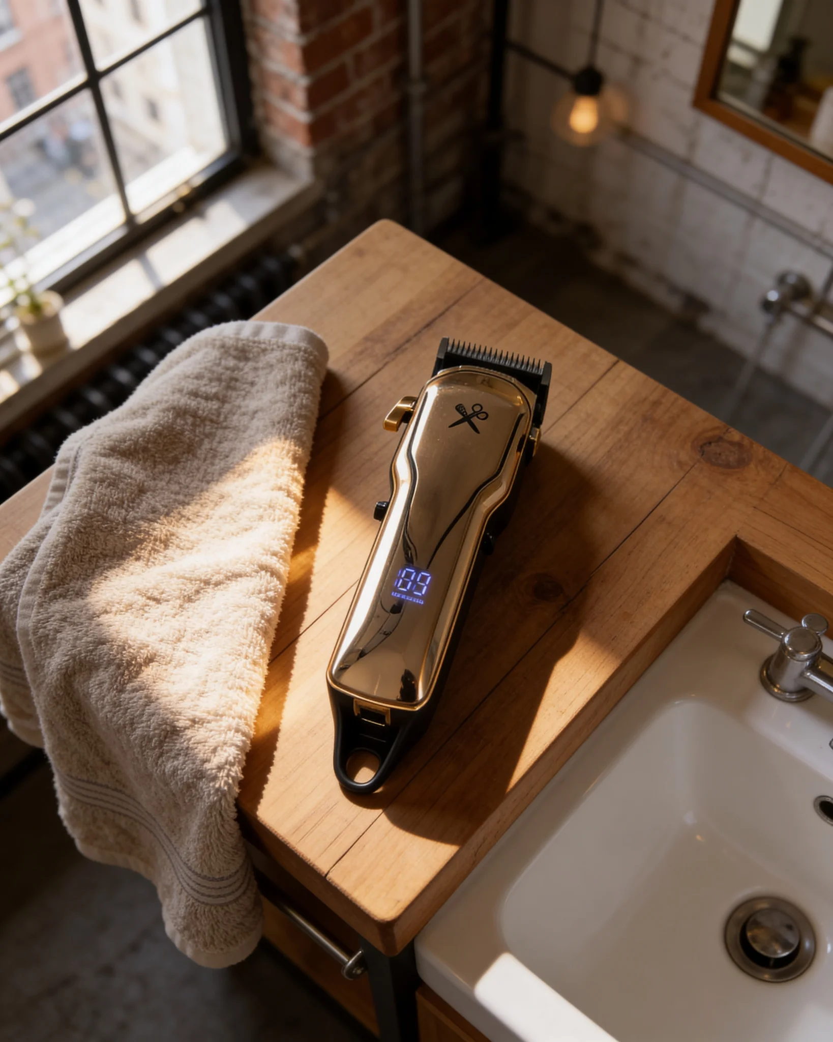 Rose Gold Pro Rechargeable Hair Clipper – Adjustable Taper Lever, Turbo Mode, 180-Min Runtime - Scene 4