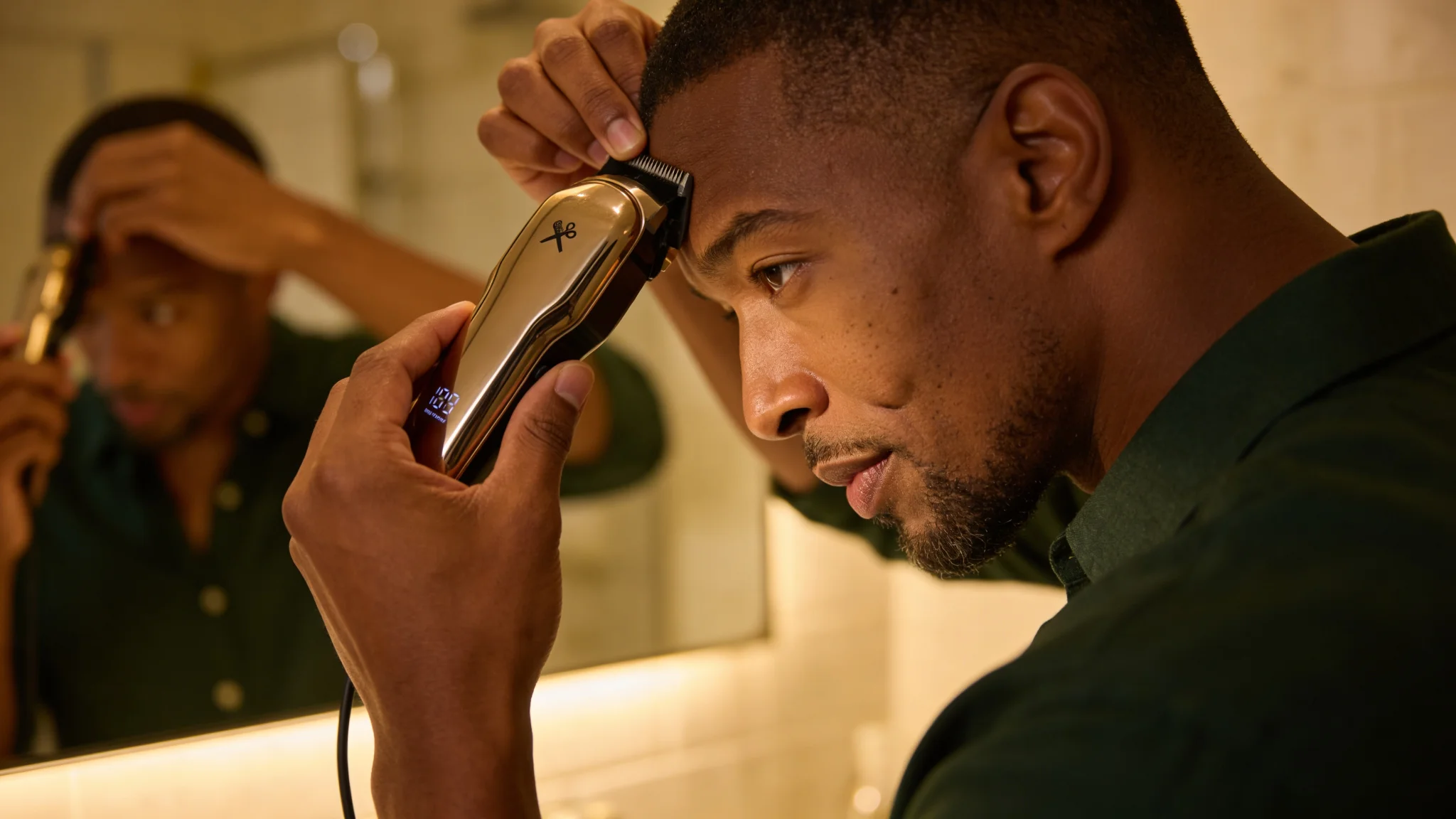 Rose Gold Pro Rechargeable Hair Clipper – Adjustable Taper Lever, Turbo Mode, 180-Min Runtime - Scene 5