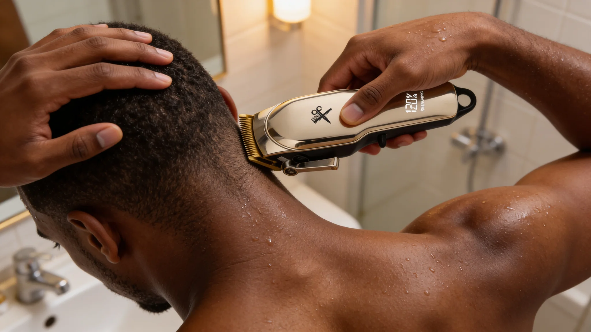 Cordless Rechargeable Hair Clippers for Men & Women, Ceramic Blade, 6 Guide Combs - Scene 6