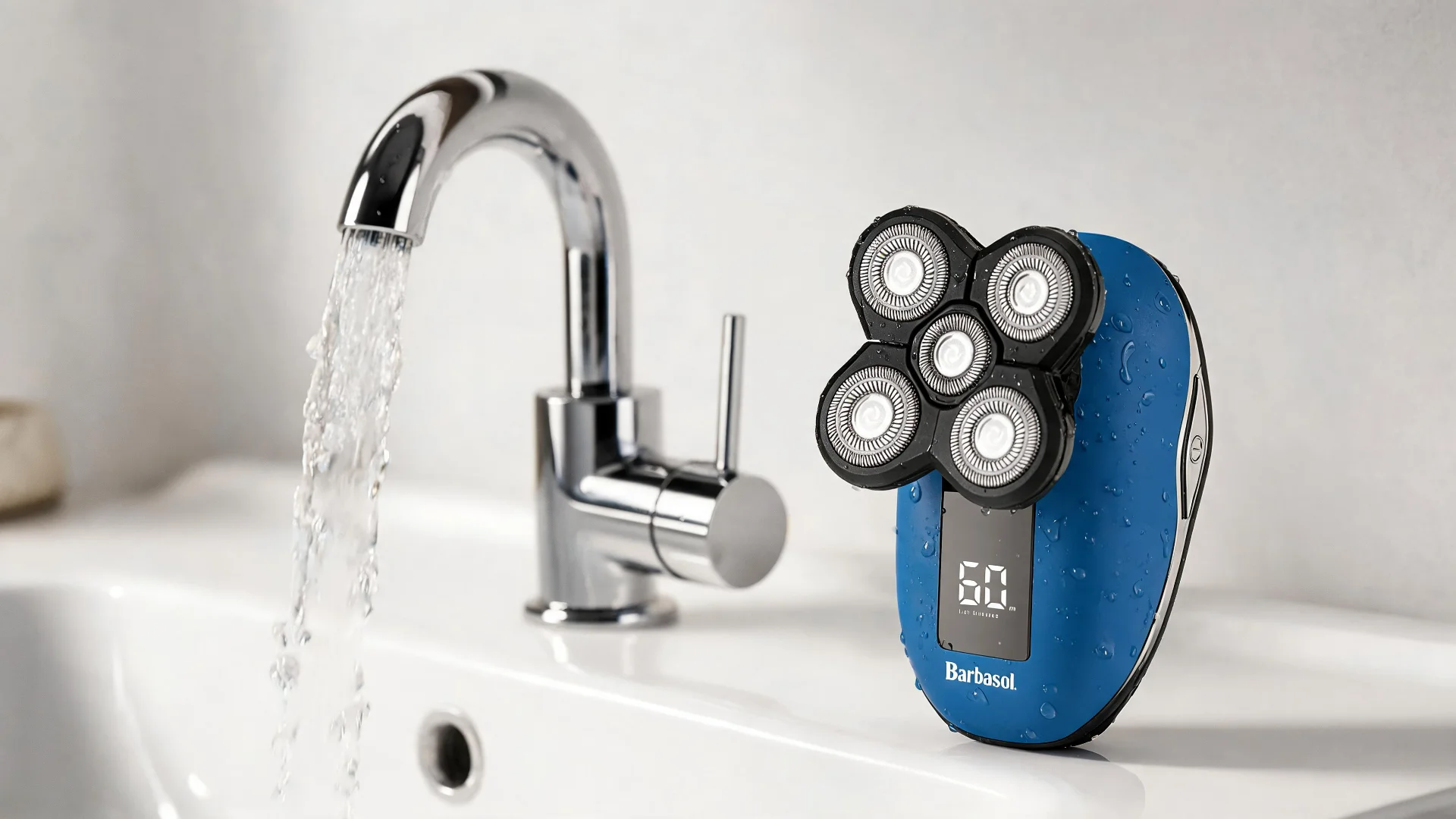 Rechargeable Wet and Dry Rotary Head Shaver with Stainless Steel Blades - Scene 8