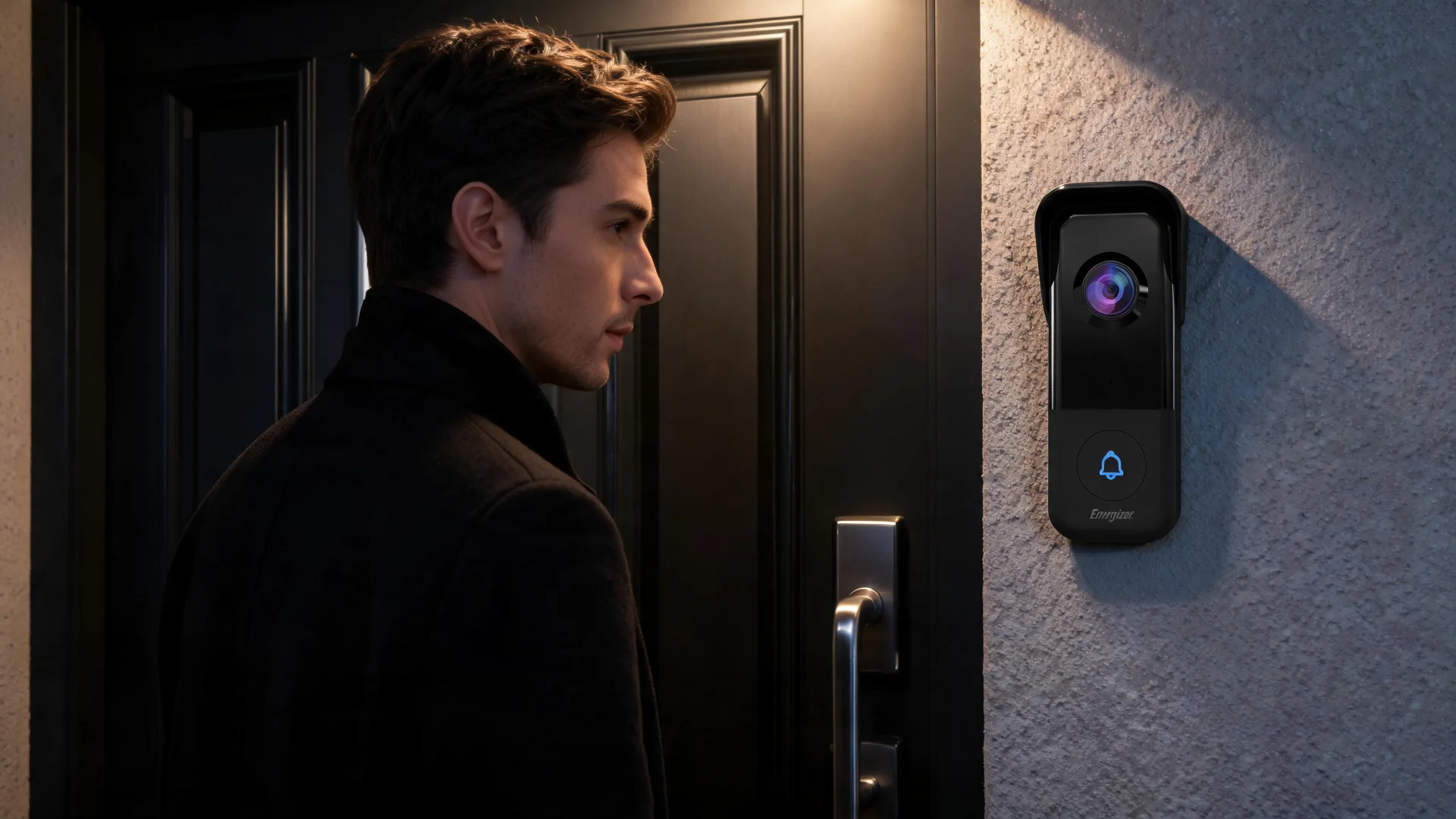 Energizer Connect Smart 5GHz Wi-Fi 2K QHD Wired Video Doorbell with True Color Night Vision and Wireless Chime in Black - Scene 6