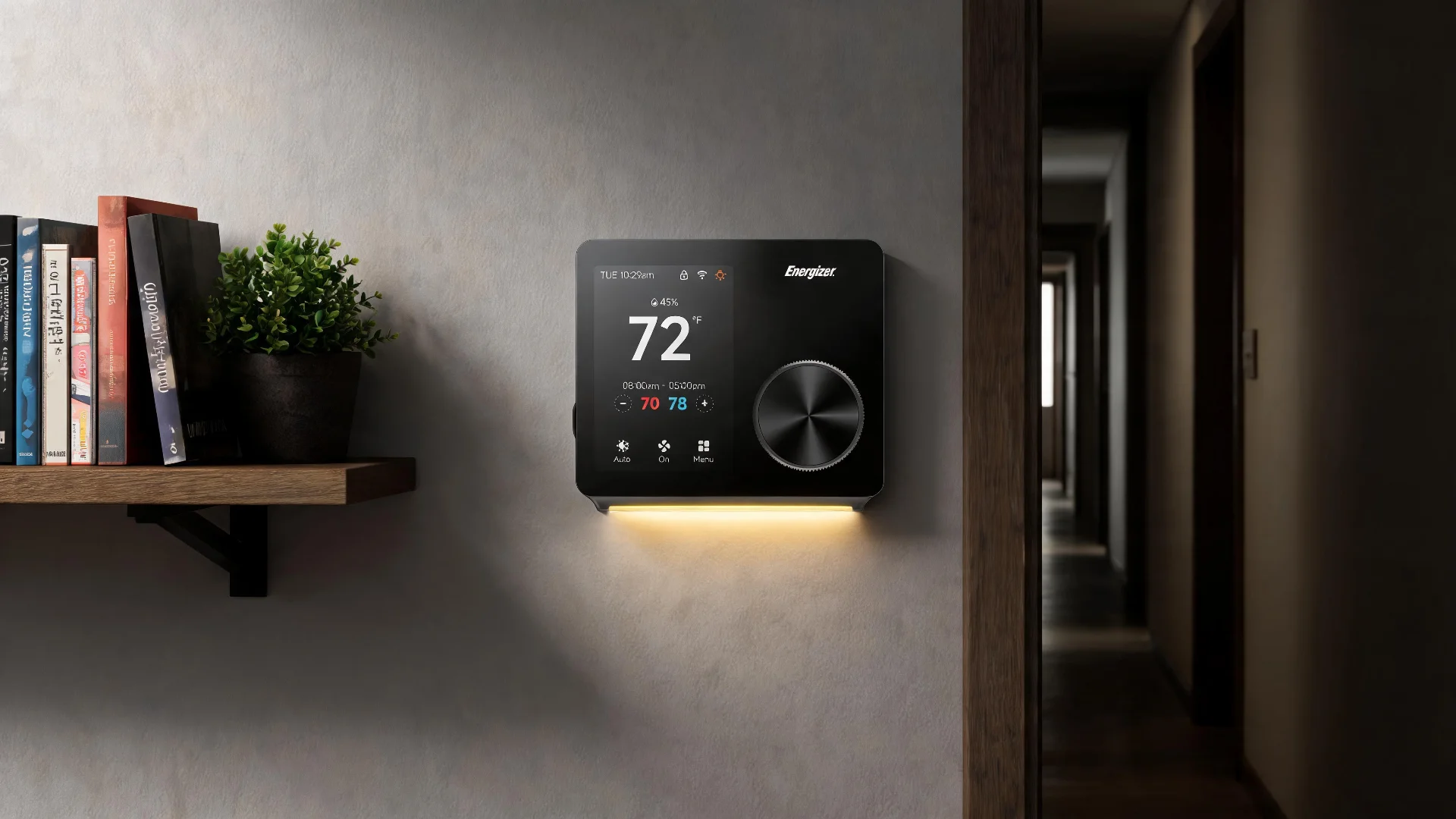 Energizer Connect Smart 5GHz Wi-Fi Programmable Thermostat with LCD Touchscreen and Voice/App Control in Black - Scene 6