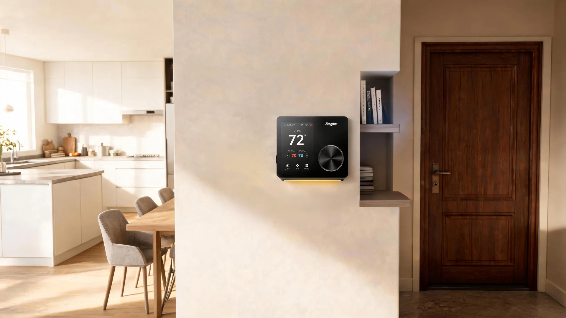 Energizer Connect Smart 5GHz Wi-Fi Programmable Thermostat with LCD Touchscreen and Voice/App Control in Black - Scene 8