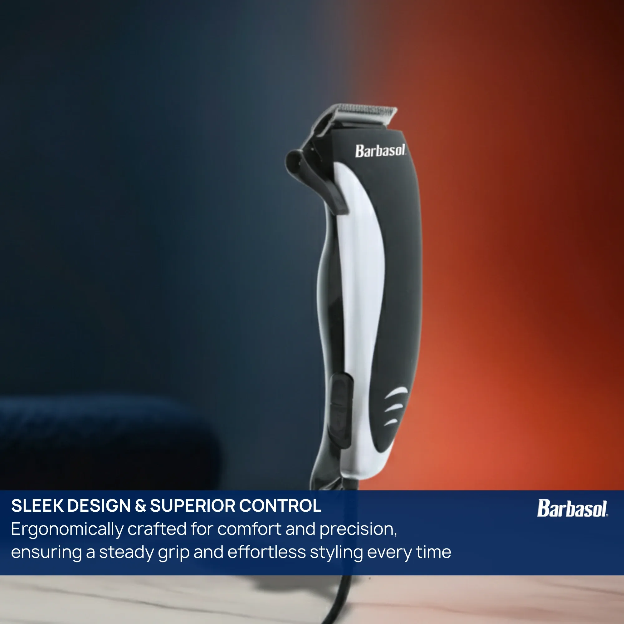 Professional Hair Clipper Kit with Stainless Steel Blades, 4 Guide Combs, Adjustable Taper and Travel Bag - Scene 3