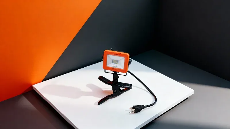 Black+Decker 1,000 Lumens AC Plug-in LED Panel Work Light with Clamp Base