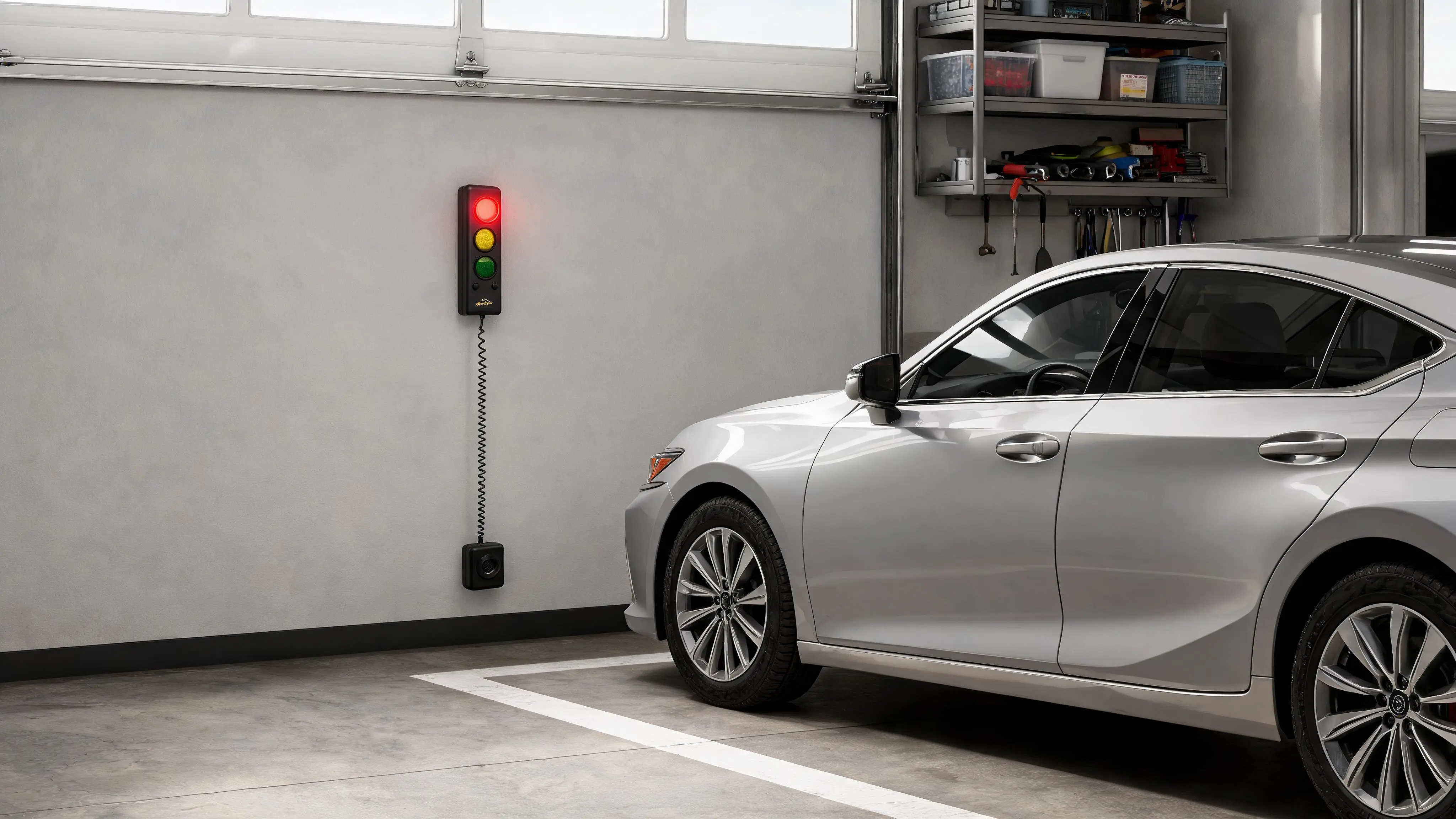 Armor All Garage Parking Sensor with LED Light Fixture and Ultrasonic Wave Sensor