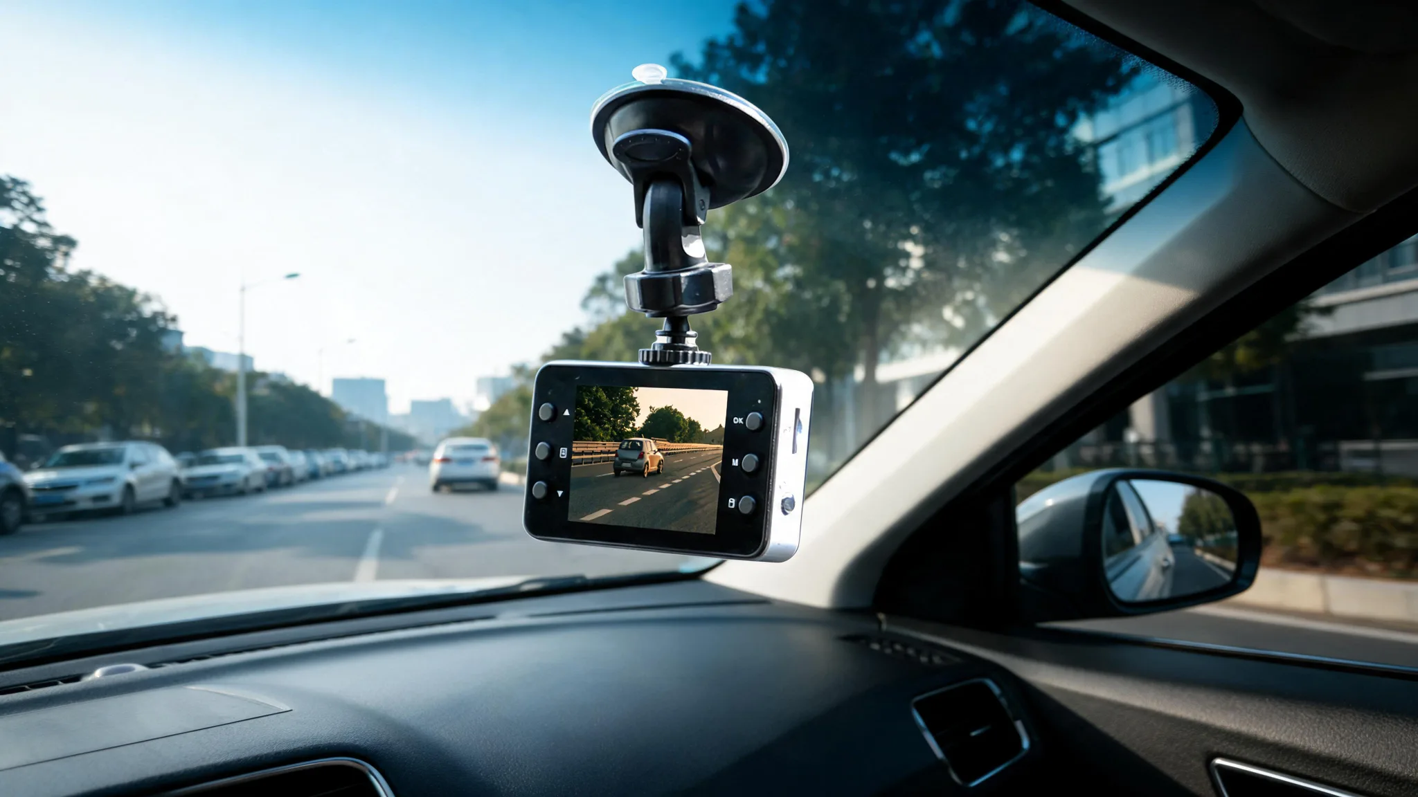 2.4" Dash Camera Screen, Motion Detection, 360 Degree Swivel, Micro-SD - Scene 4