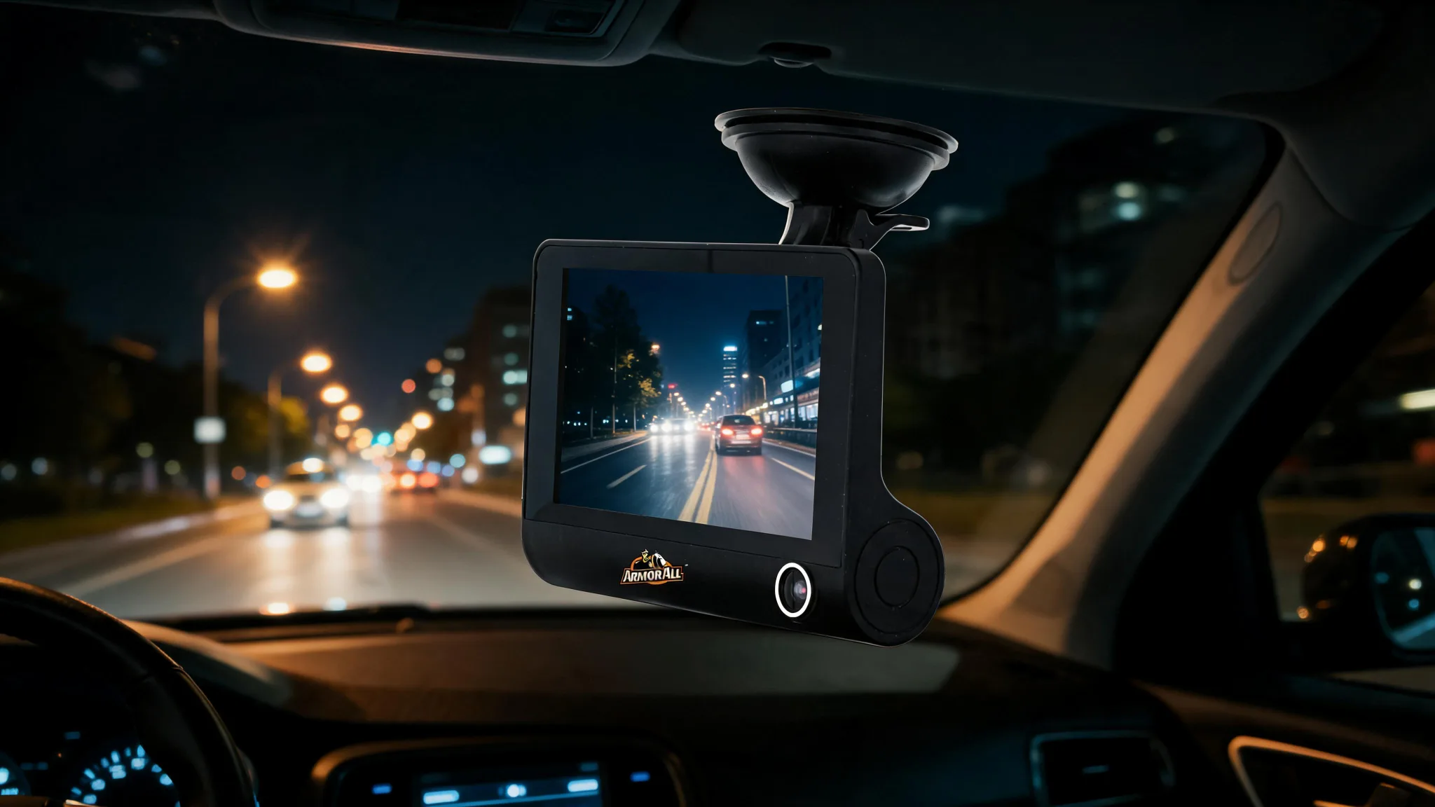 Universal 4-inch LCD 1080P HD Dual-Lens Dash Camera, G-sensor Detects Motion - Scene 6