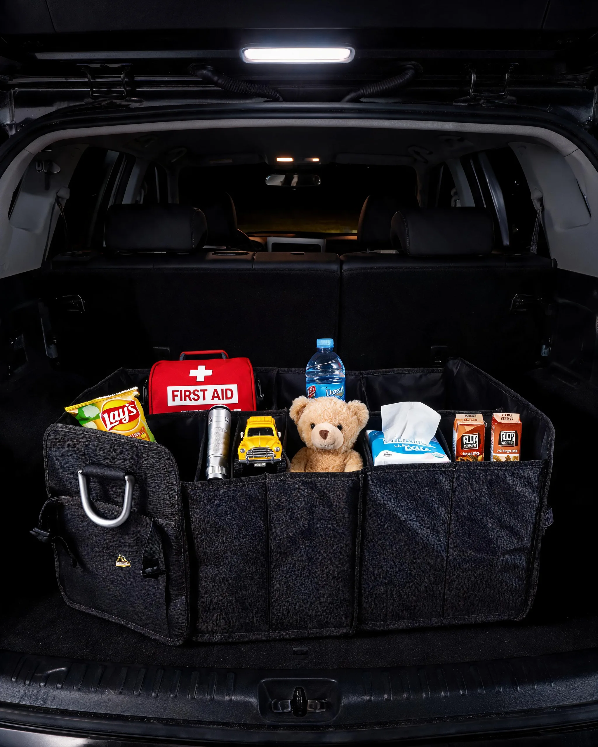 Armor All XL Heavy-Duty 8 Compartment Collapsable Waterproof Trunk Organizer for SUV & Car Storage