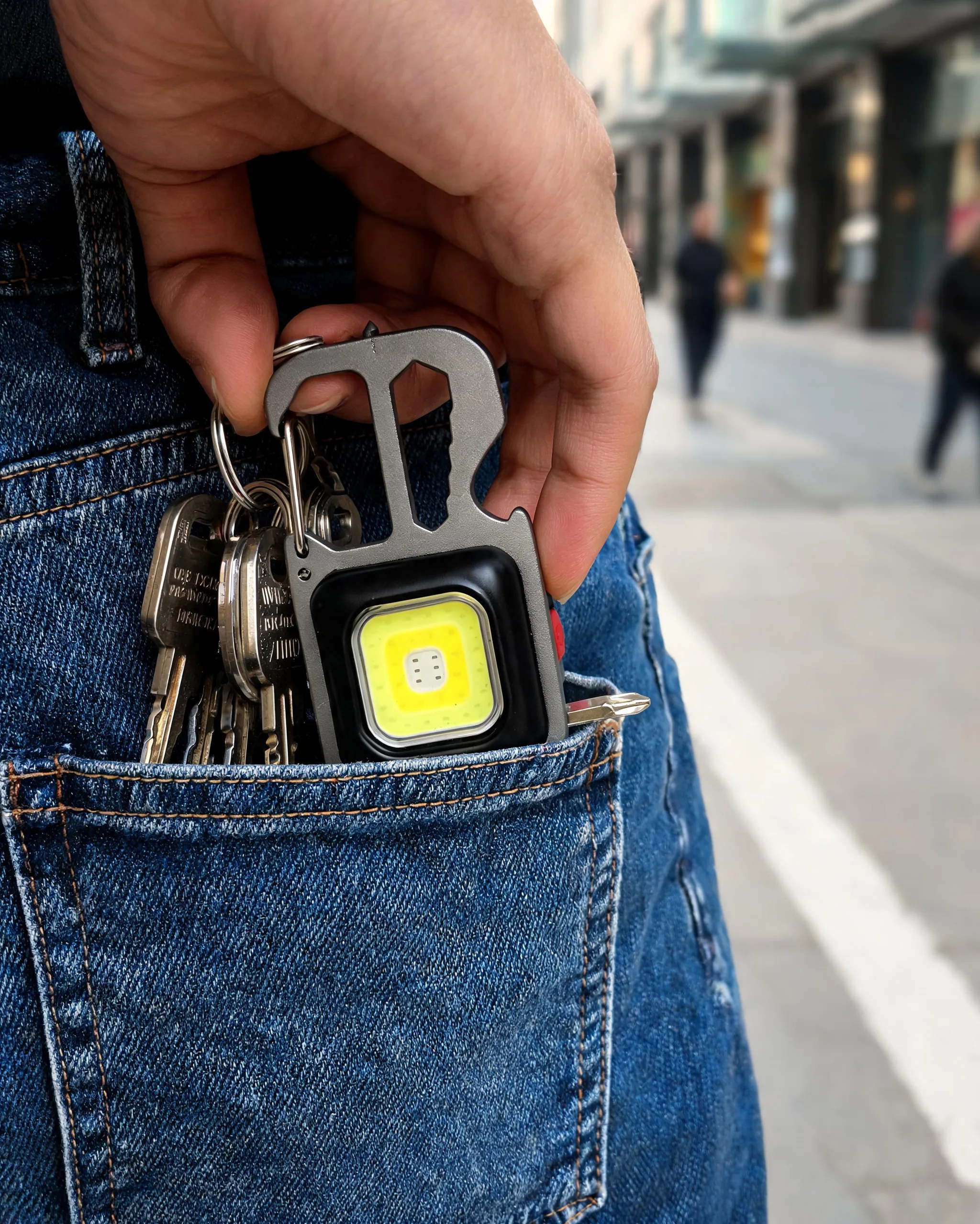 Magnetic Multi-Tool 500 Lumen COB Clip-on Utility Light, Screwdriver, Bottle opener, Wrench and Window Breaker - Scene 4