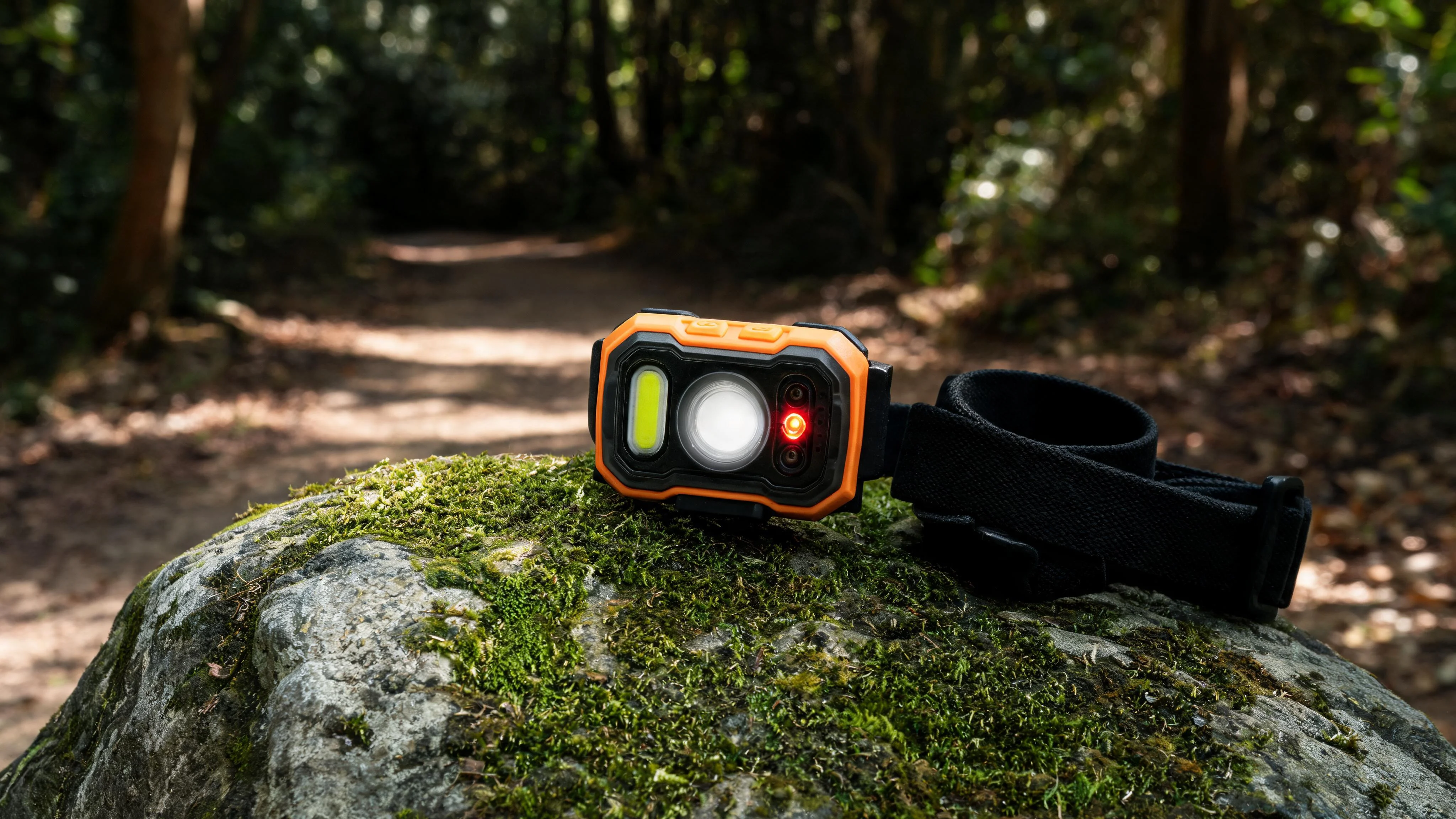 Rechargeable Headlamp with Wave Sensor, Ultra Bright 1,000 Lumens LED Head Light, Adjustable 90° Tilt, 7 Lighting Modes, IP65 Waterproof, Fits Over Helmet, 14 Hour Head Lamp for Camping - Scene 4