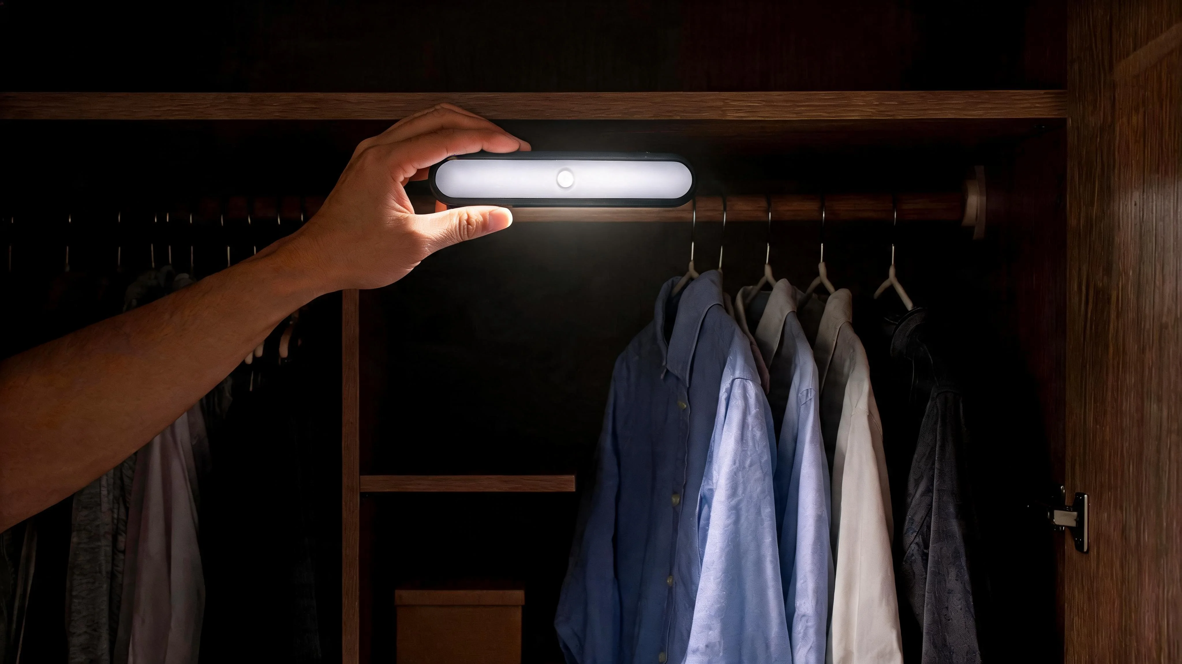 160LM LED Motion Sensor Light Bars for Indoor Rooms and Closets, Dimmable, 2-Pack - Slide 3