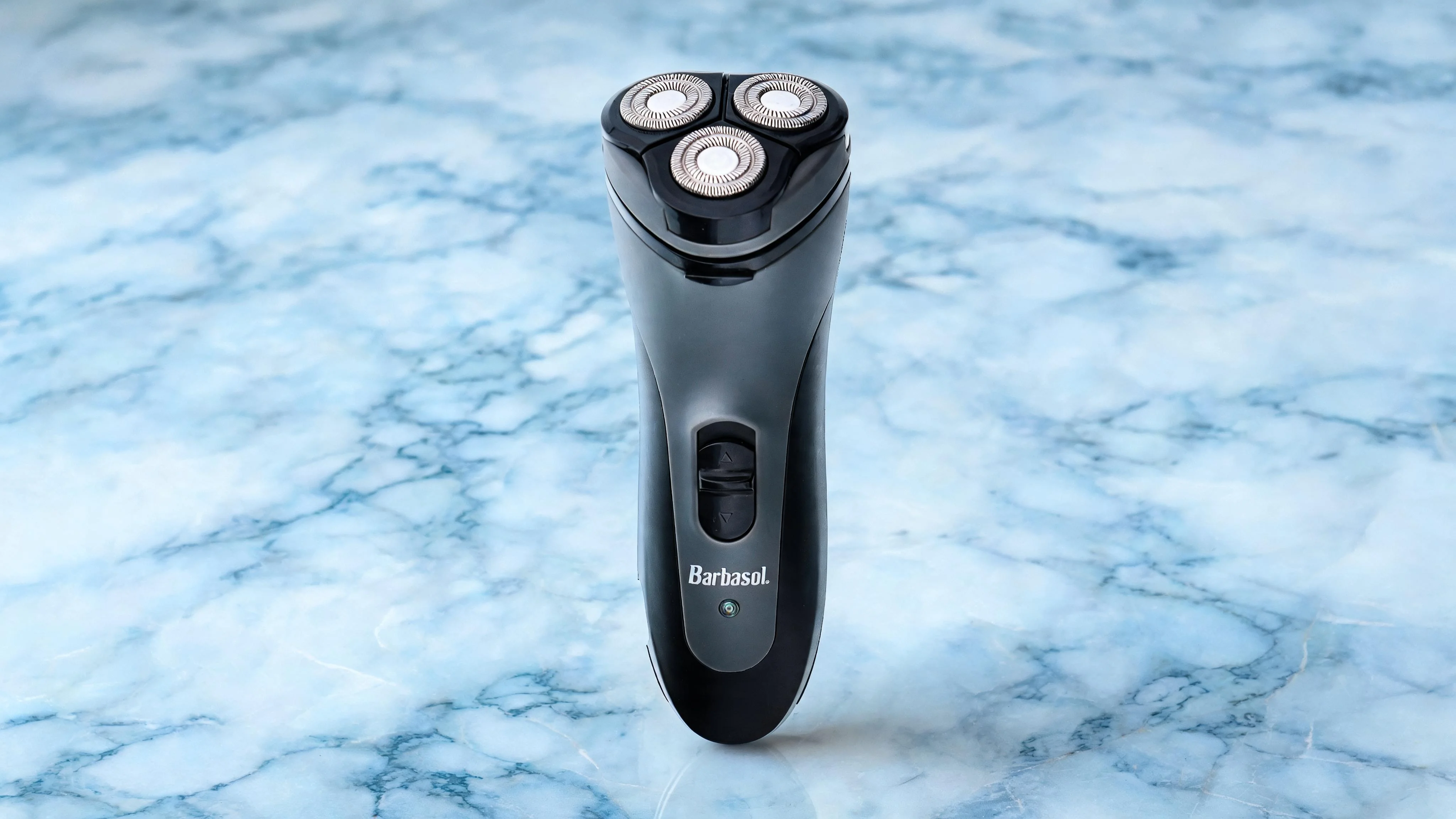 Barbasol Rechargeable Electric Rotary Shaver with Stainless Steel Blades and Pop Up Trimmer