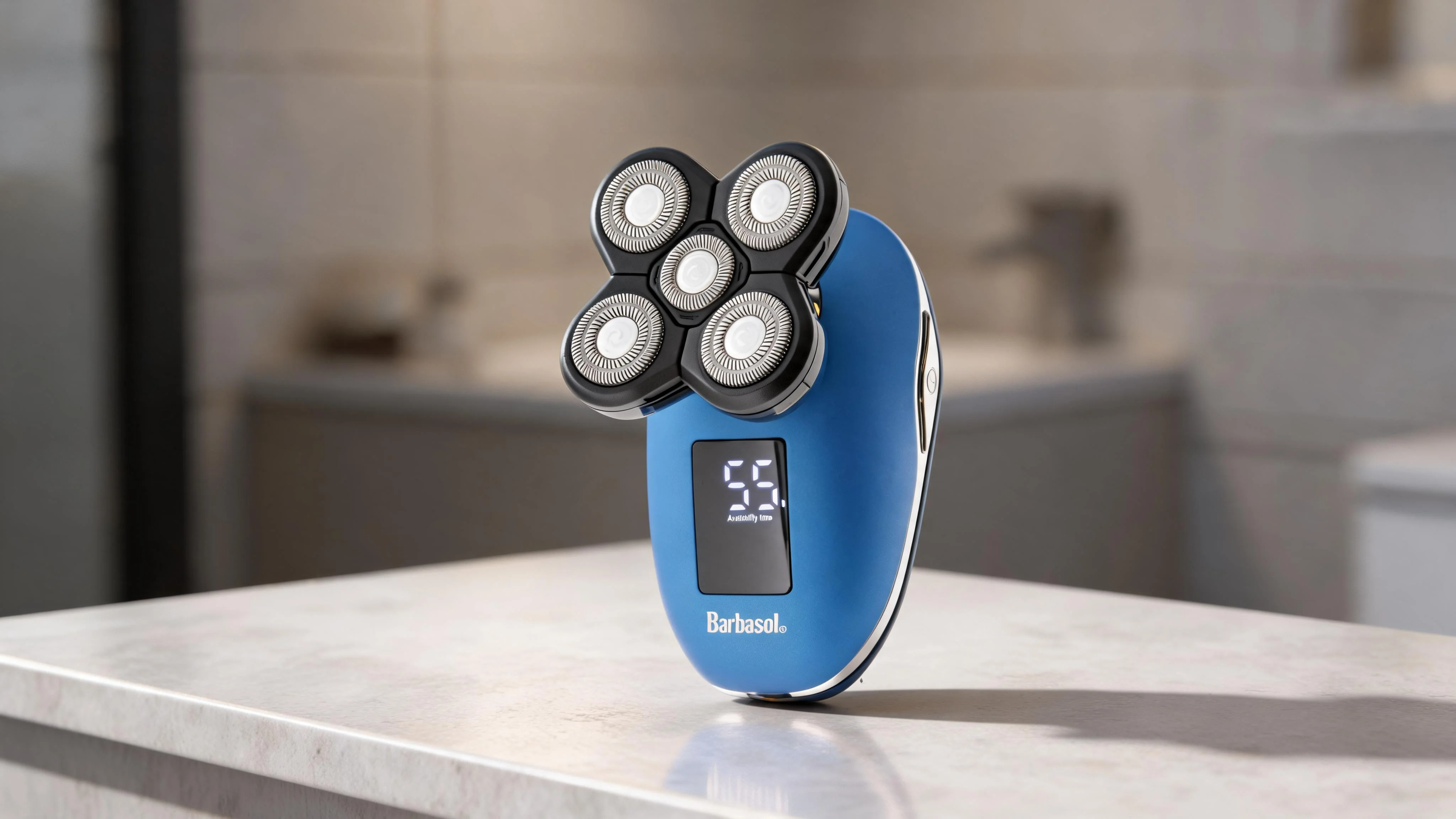 Barbasol Rechargeable Wet and Dry Rotary Head Shaver with Stainless Steel Blades