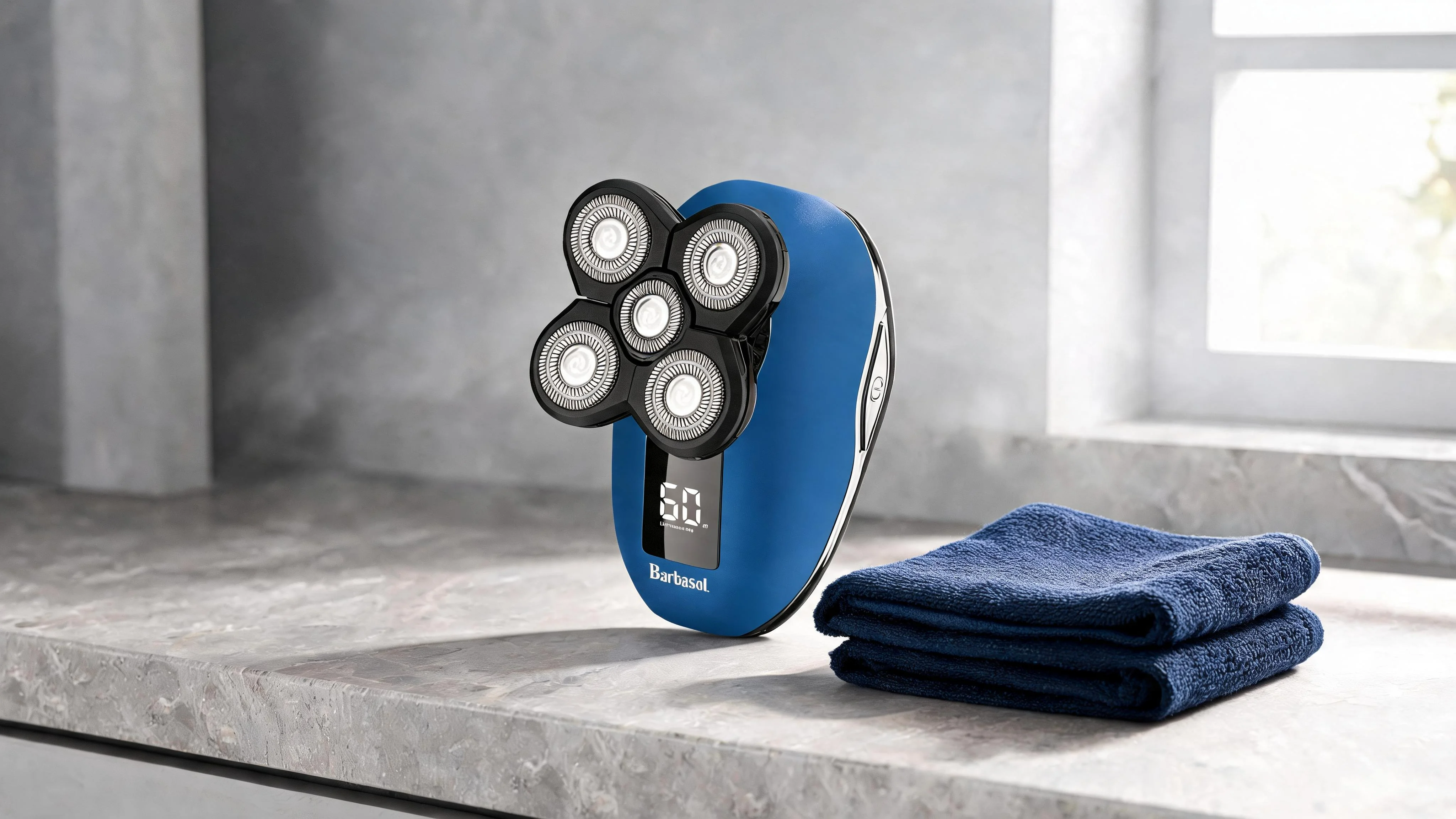 Rechargeable Wet and Dry Rotary Head Shaver with Stainless Steel Blades - Scene 6
