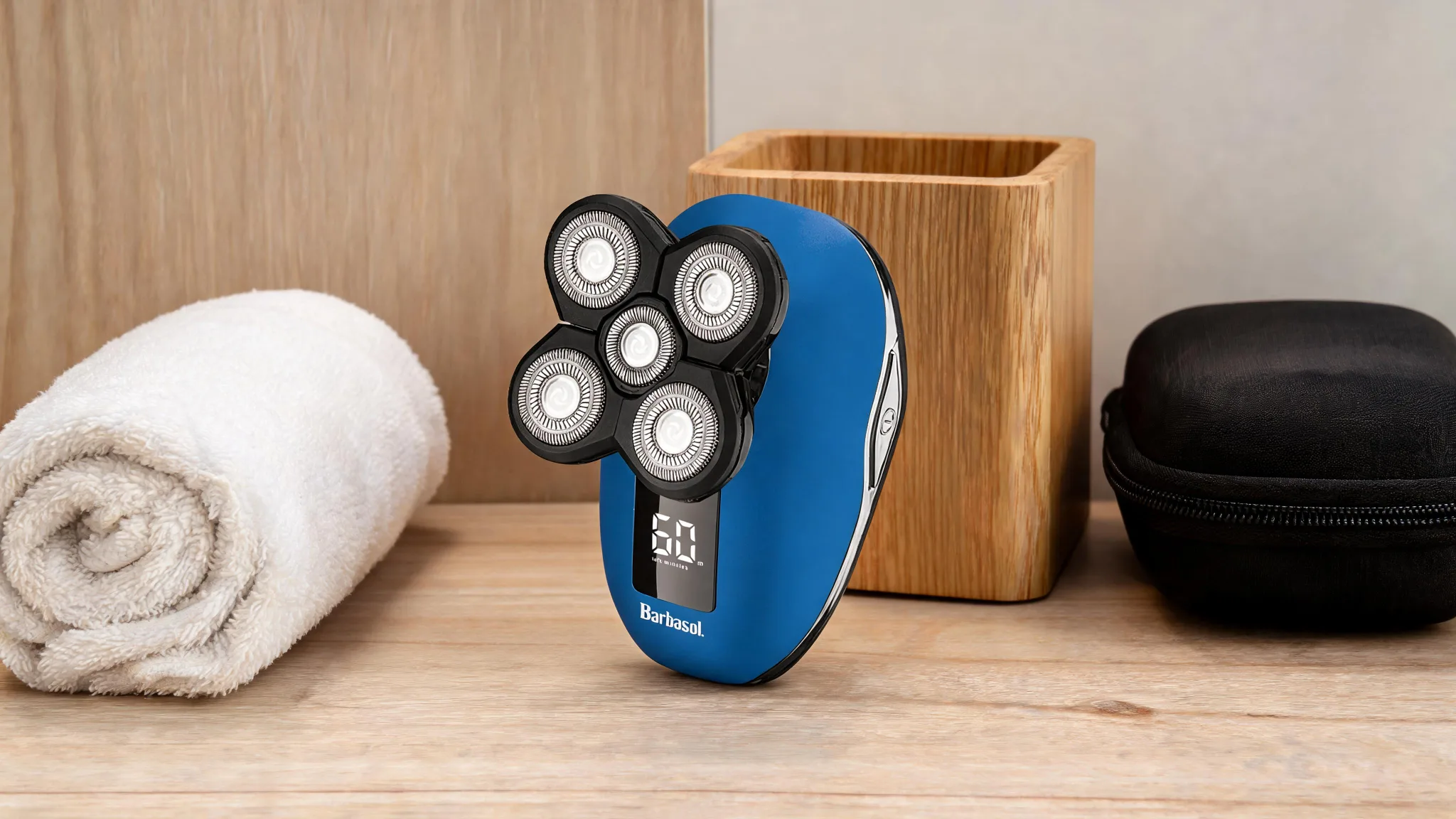 Rechargeable Wet and Dry Rotary Head Shaver with Stainless Steel Blades - Slide 3