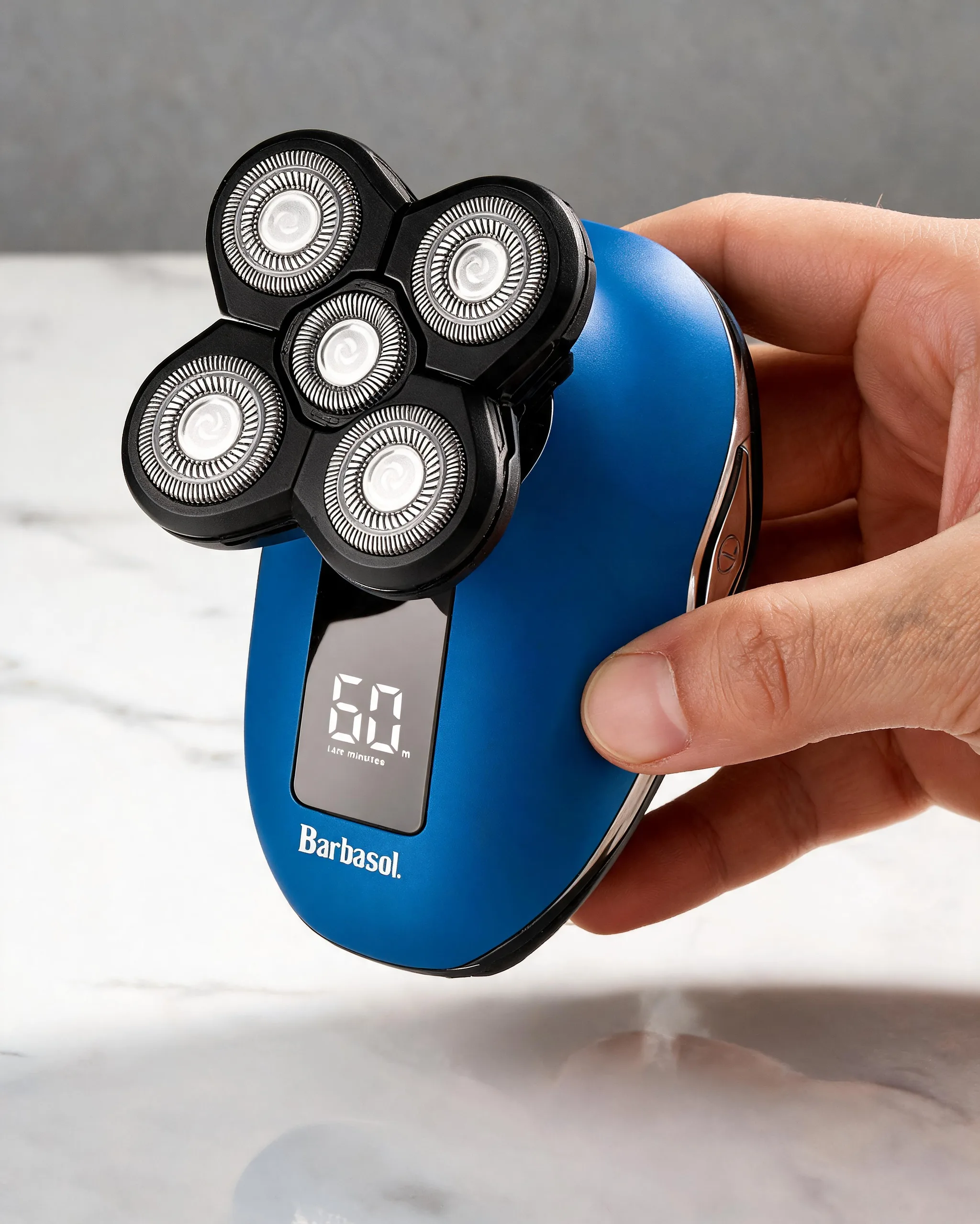 Rechargeable Wet and Dry Rotary Head Shaver with Stainless Steel Blades - Scene 7
