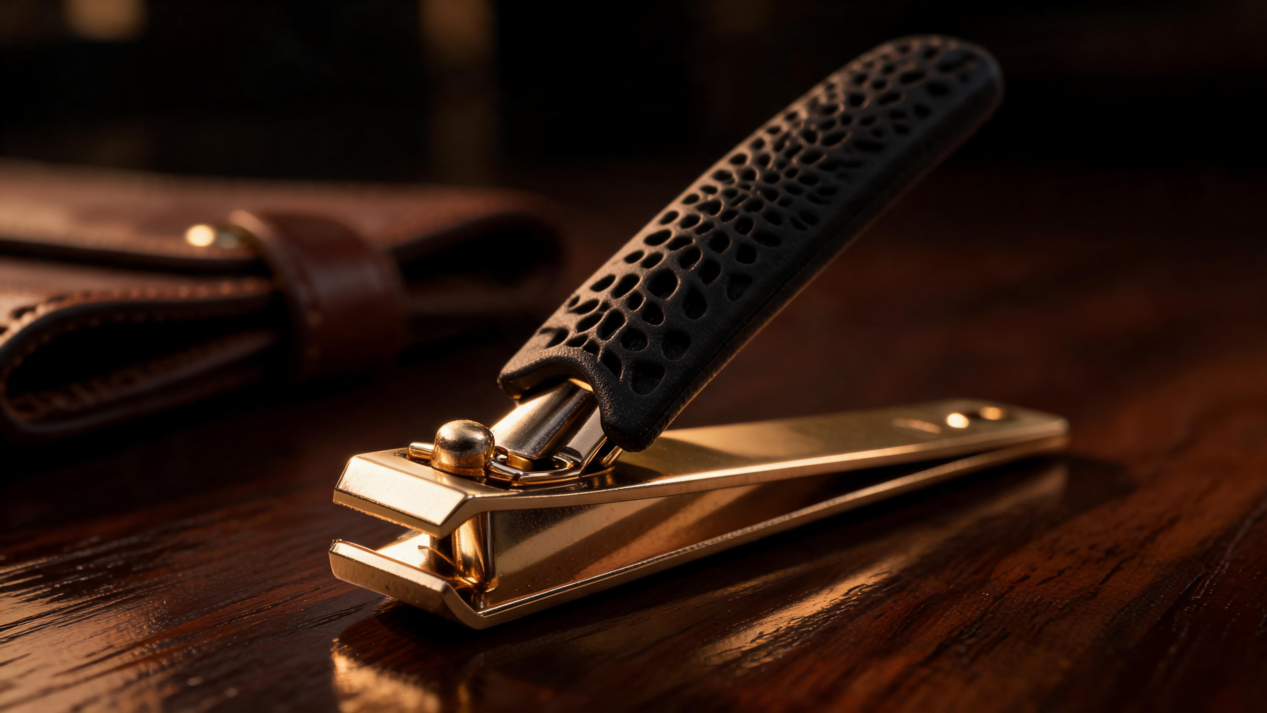 3-Piece Gold-Coated Stainless Steel Nail Clipper Set with Non-Slip Rubber Grip & Tactical Storage Case - Scene 5