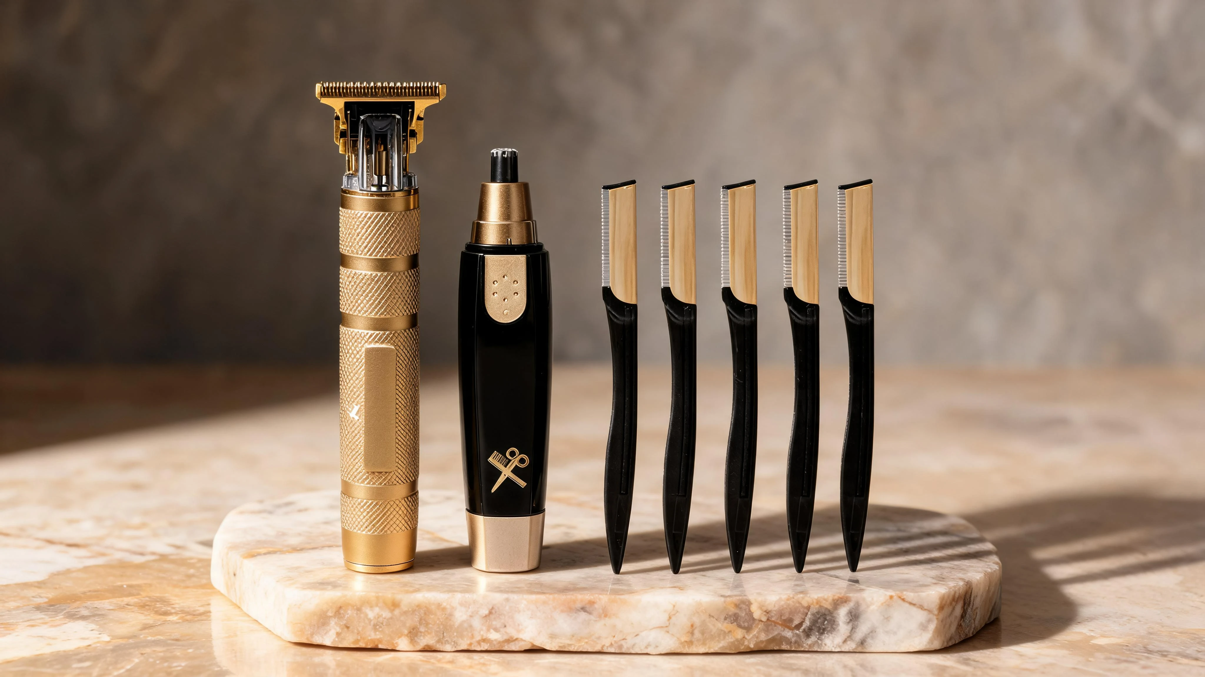 Men's Grooming Kit Gift Set with T Blade Trimmer, Ear and Nose Hair Trimmer, Manicure Tools and Travel Dopp Case, Father's Day Gift for Dad - Scene 8