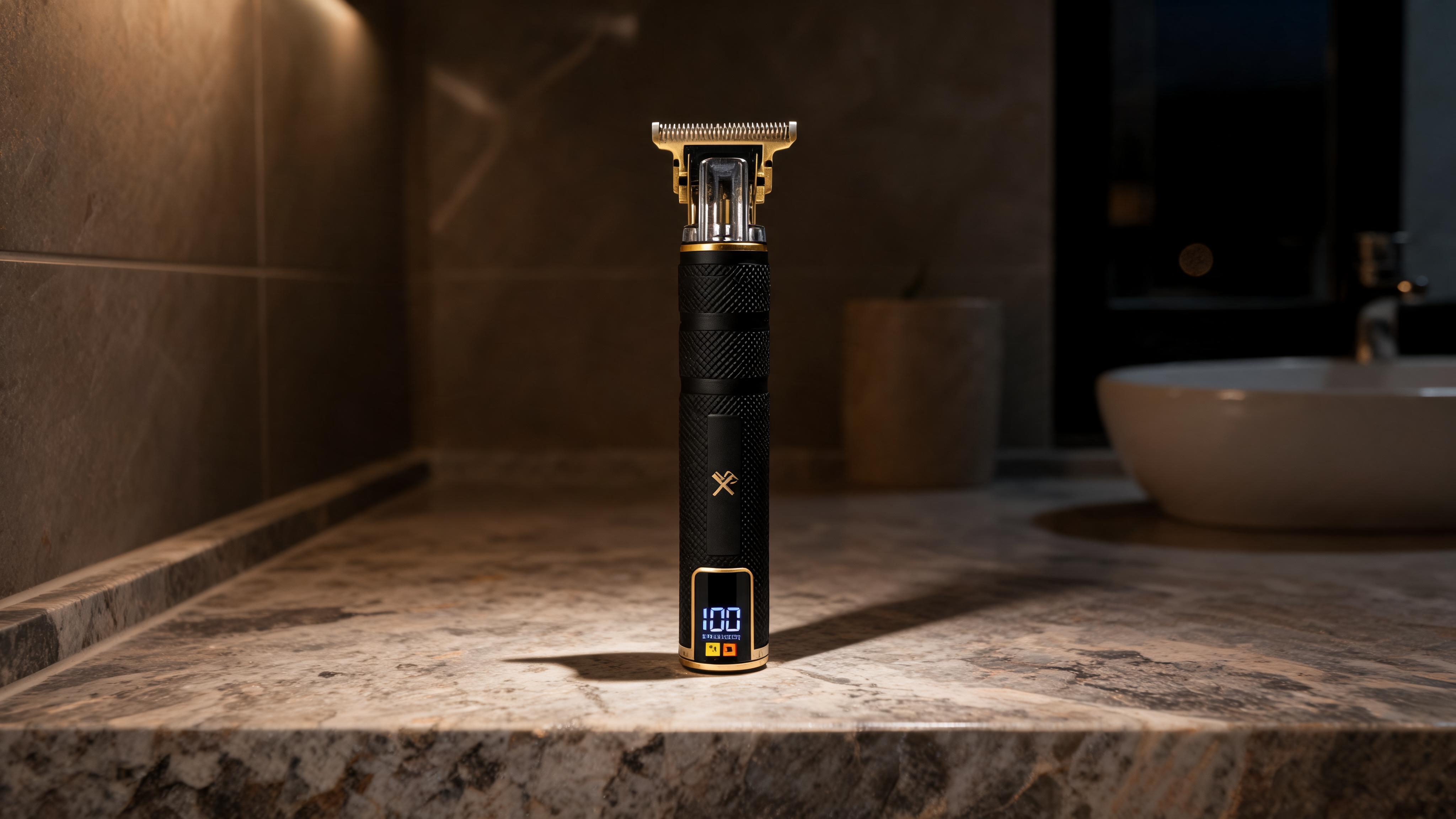 Cutting Edge LCD Rechargeable Zero-Gap T-Blade Hair & Beard Trimmer for Men, Black - Scene 4