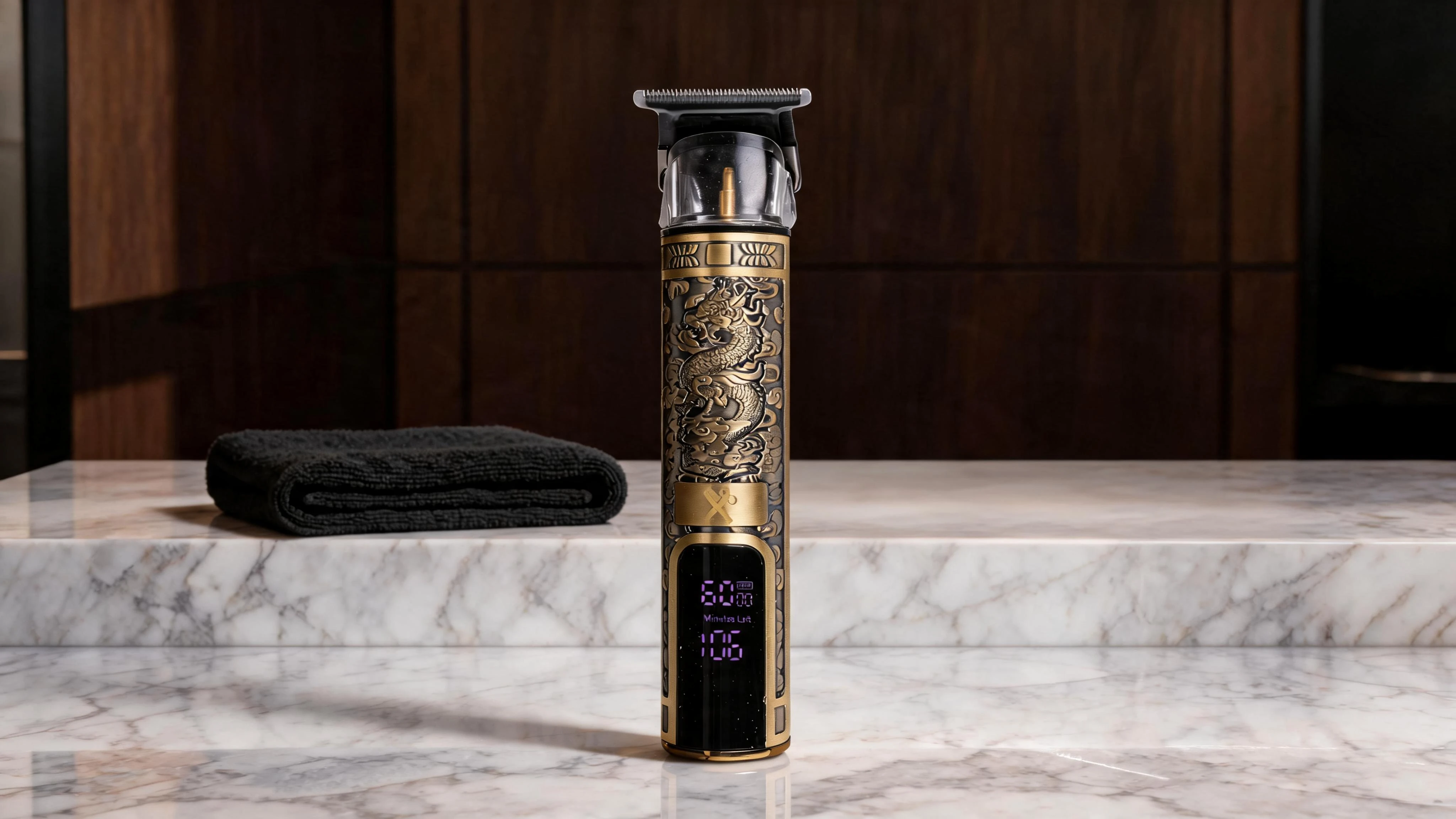 Kyoto T-Blade Rechargeable Beard Trimmer for Men, Hair & Detail Grooming, LCD Display, 120 Min Runtime, 3 Speeds, 4 Guide Combs, Cordless Hair Clipper - Scene 4