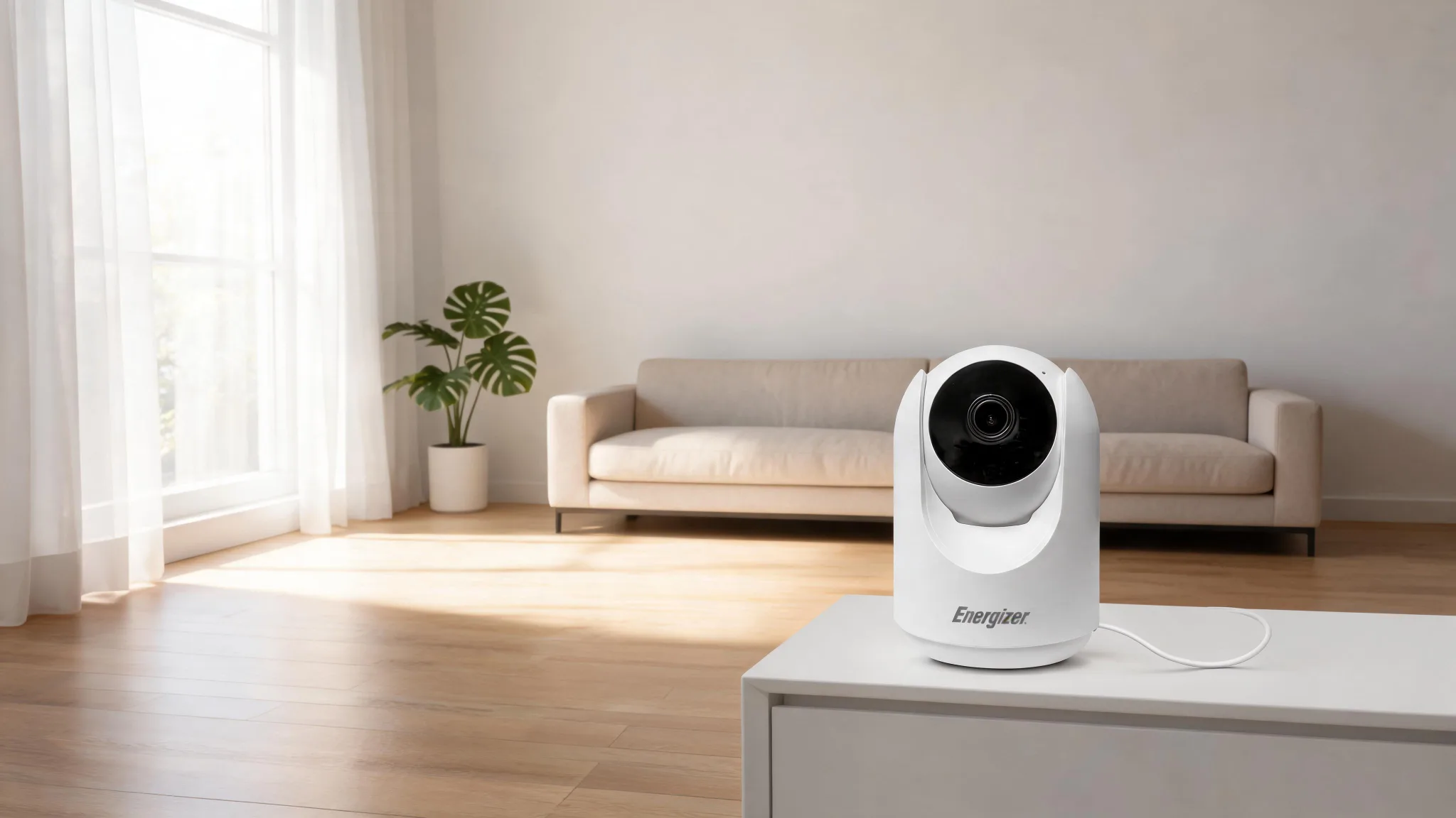 Energizer Connect Smart Wi-Fi 2K QHD Indoor P/T Security Camera with Motion Tracking in White - Scene 4