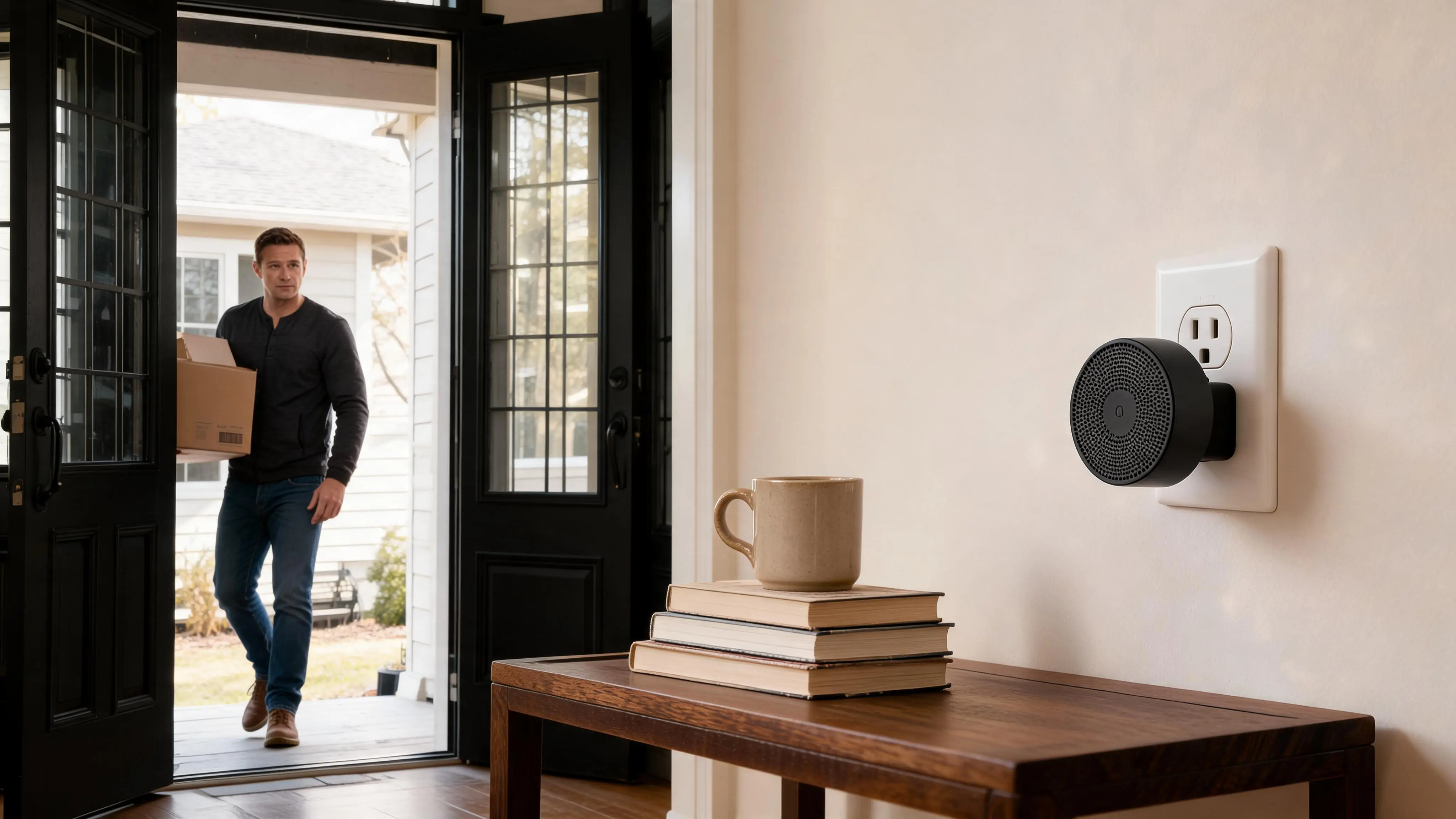 Energizer Connect Smart 5GHz Wi-Fi 2K QHD Wired Video Doorbell with Wireless Chime in Black - Scene 4