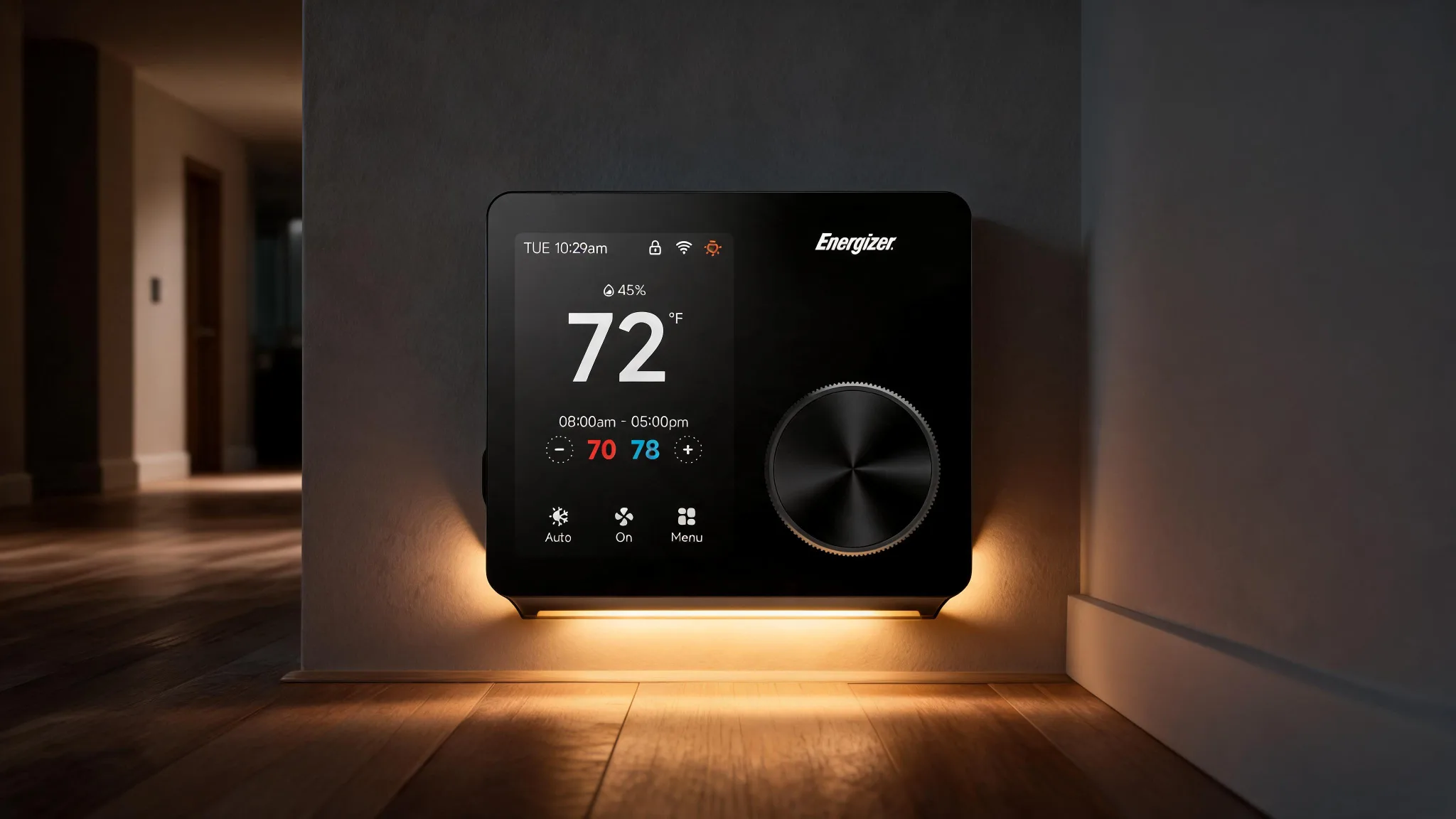 Energizer Connect Smart 5GHz Wi-Fi Programmable Thermostat with LCD Touchscreen and Voice/App Control in Black - Scene 4