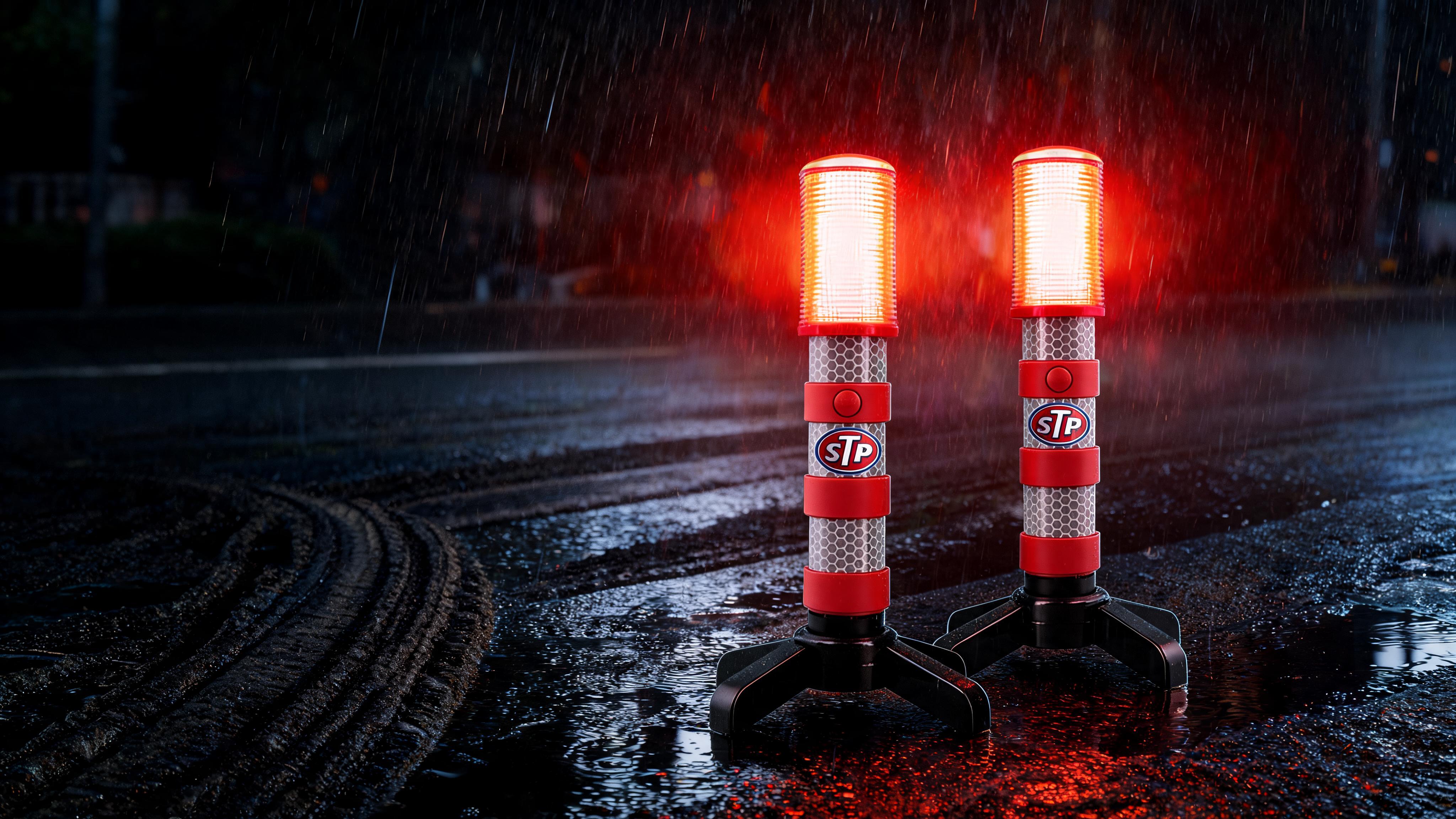 Emergency LED Road Flares, 3 Separate Lighting Modes, Battery-Powered - Scene 6