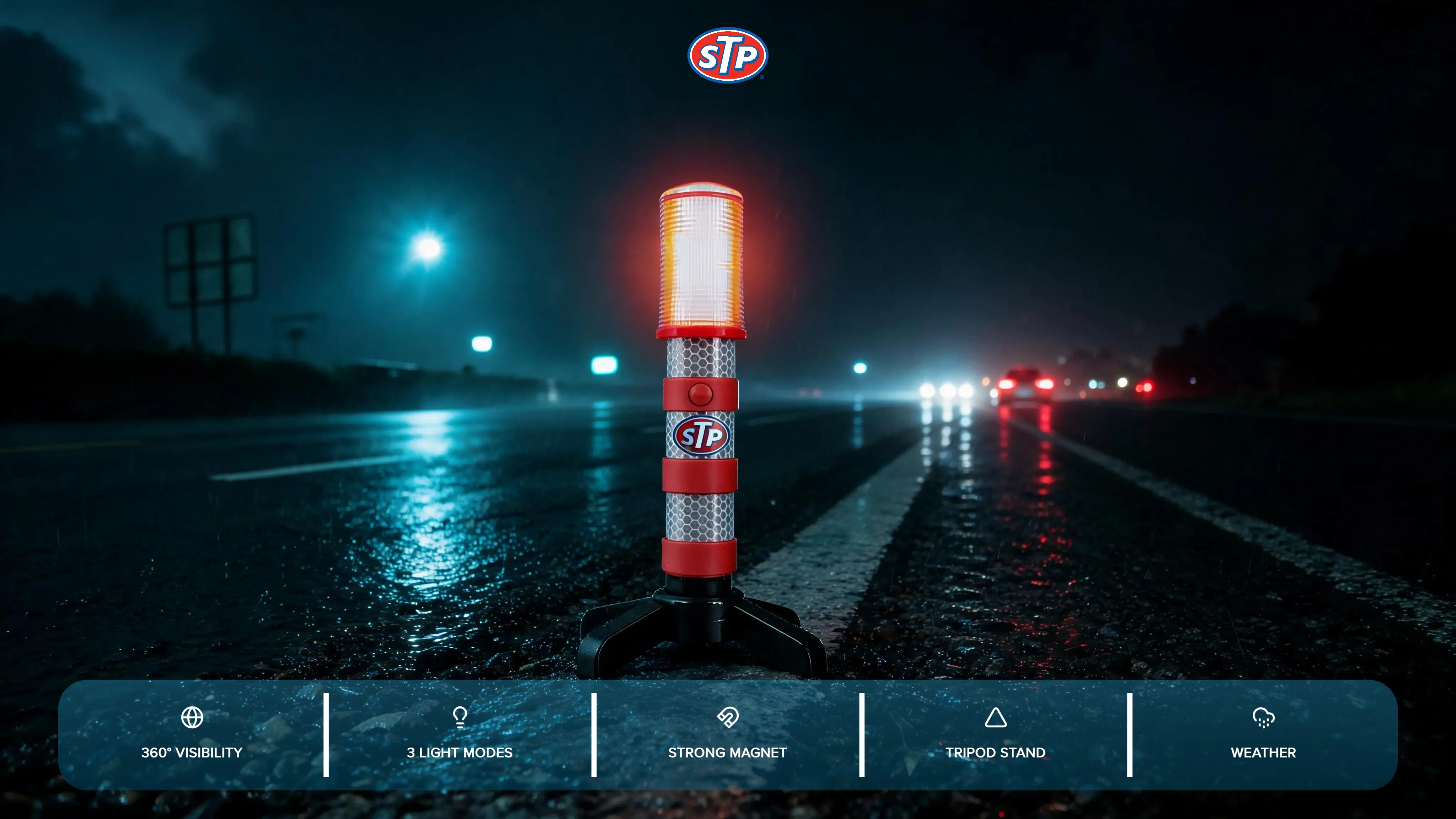 Emergency LED Road Flares, 3 Separate Lighting Modes, Battery-Powered hero video