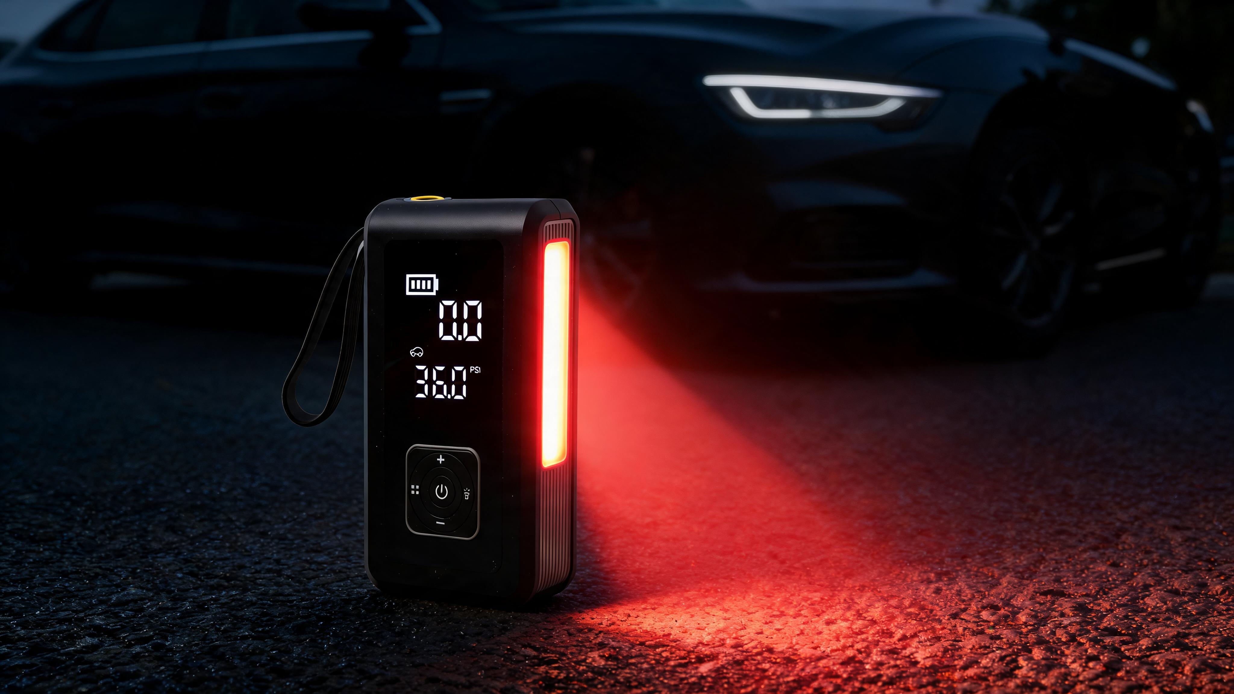 4-in-1 Jump Starter with Air Compressor, 1000 Peak Amps Car Battery Booster, 150 PSI Tire Inflator, 8000mAh Portable Power Bank, LED Flashlight - Scene 5