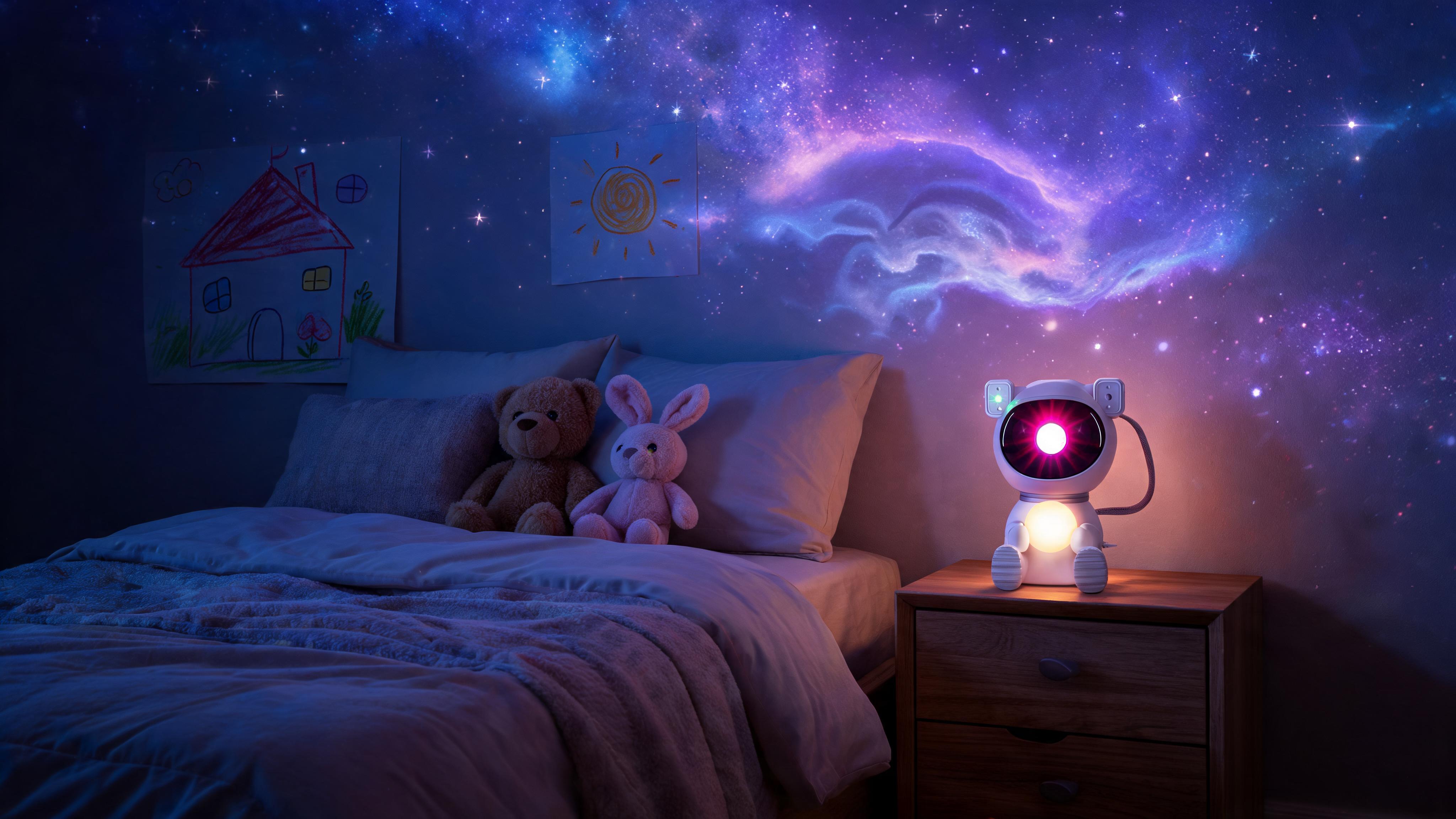 Xtreme Astronaut Galaxy Projector Light with Remote Control – 8 Flowing Nebula Scenes, Adjustable Brightness & 360° Rotating Head