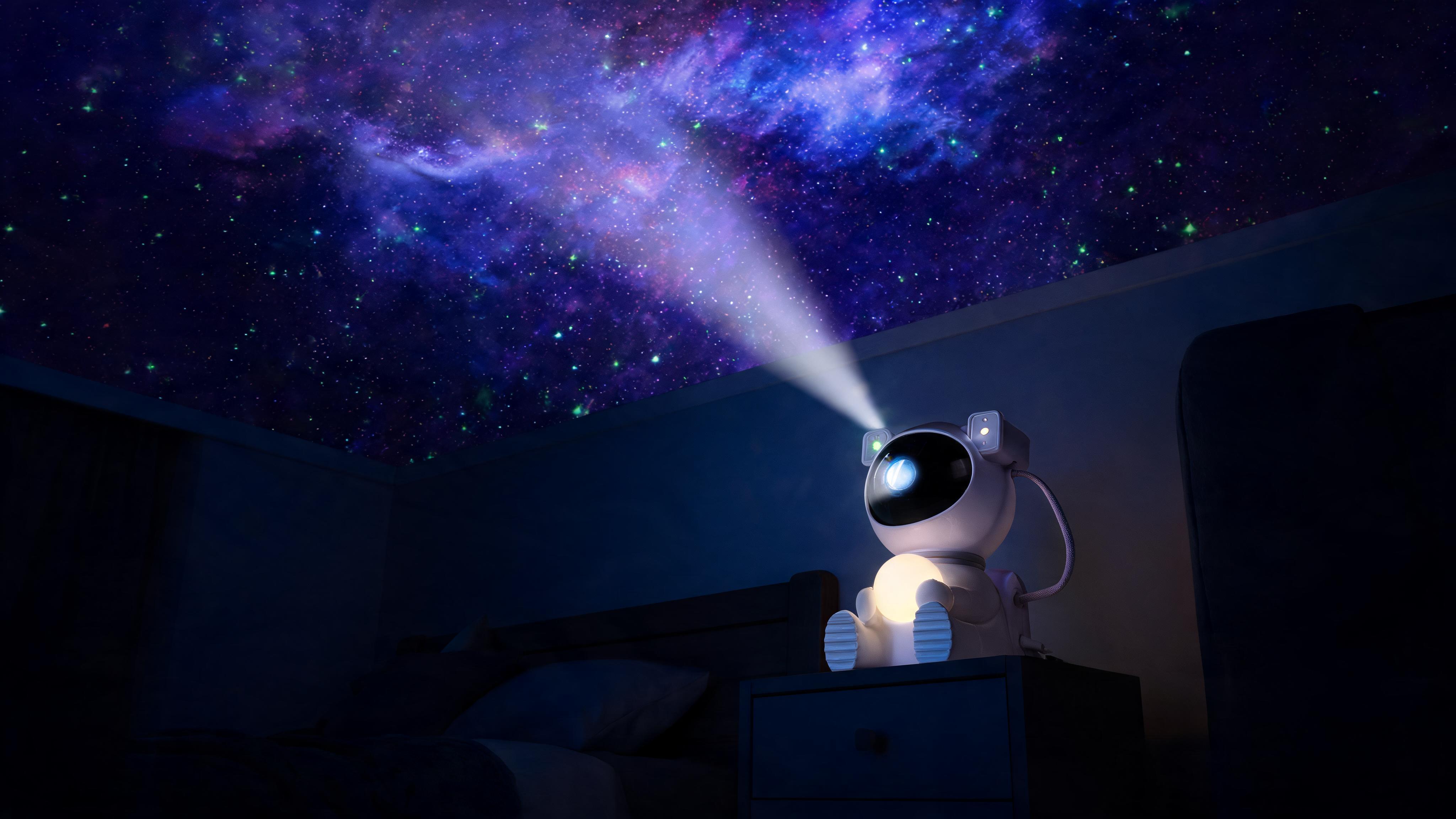 Astronaut Galaxy Projector Light with Remote Control – 8 Flowing Nebula Scenes, Adjustable Brightness & 360° Rotating Head - Scene 4